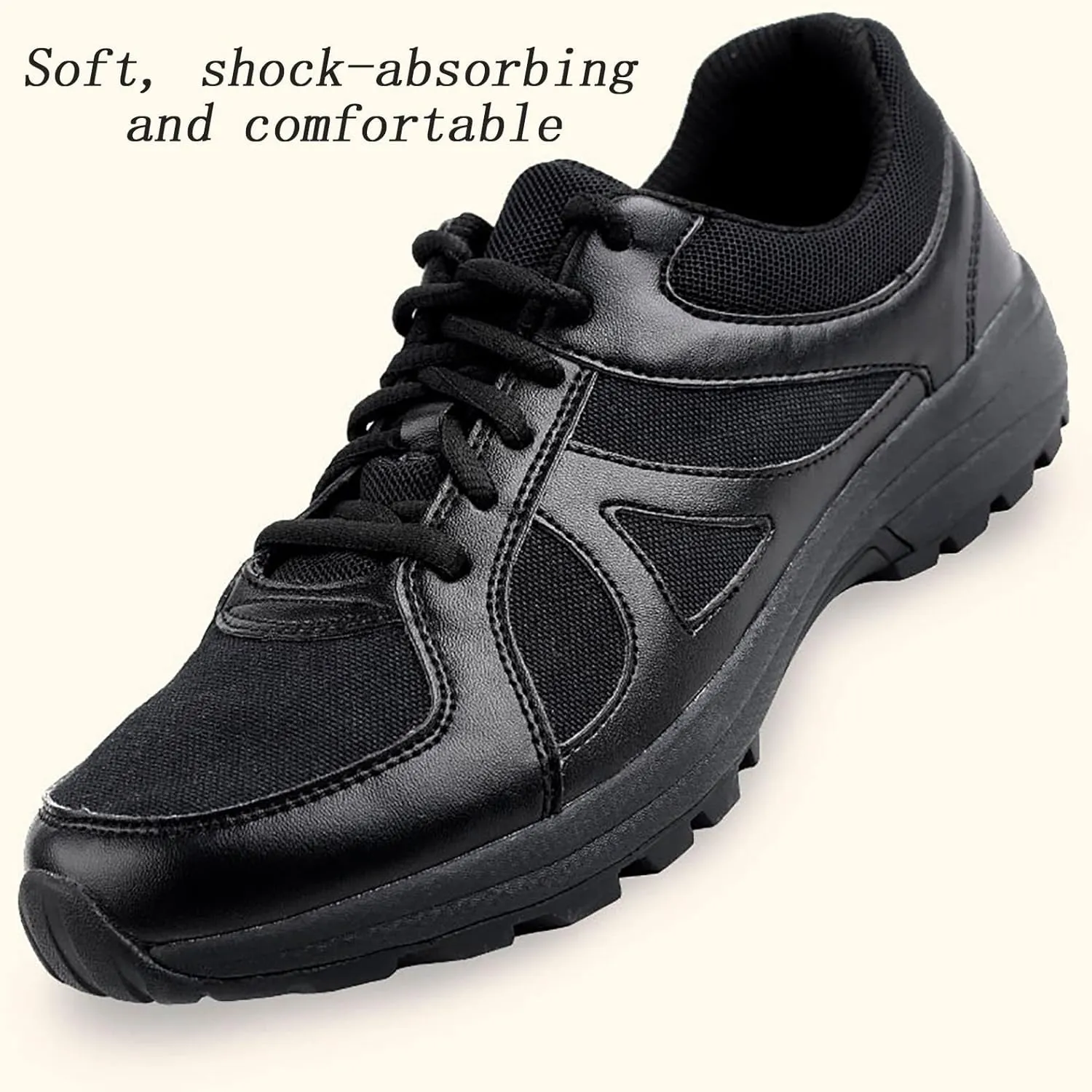 Men's Ultralight Low Top Training Shoes, Lightweight Waterproof Breathable Military and Tactical Boots, Outdoor Durable Rubber Sole Hiking Shoes (Color : Black, Size : 7)