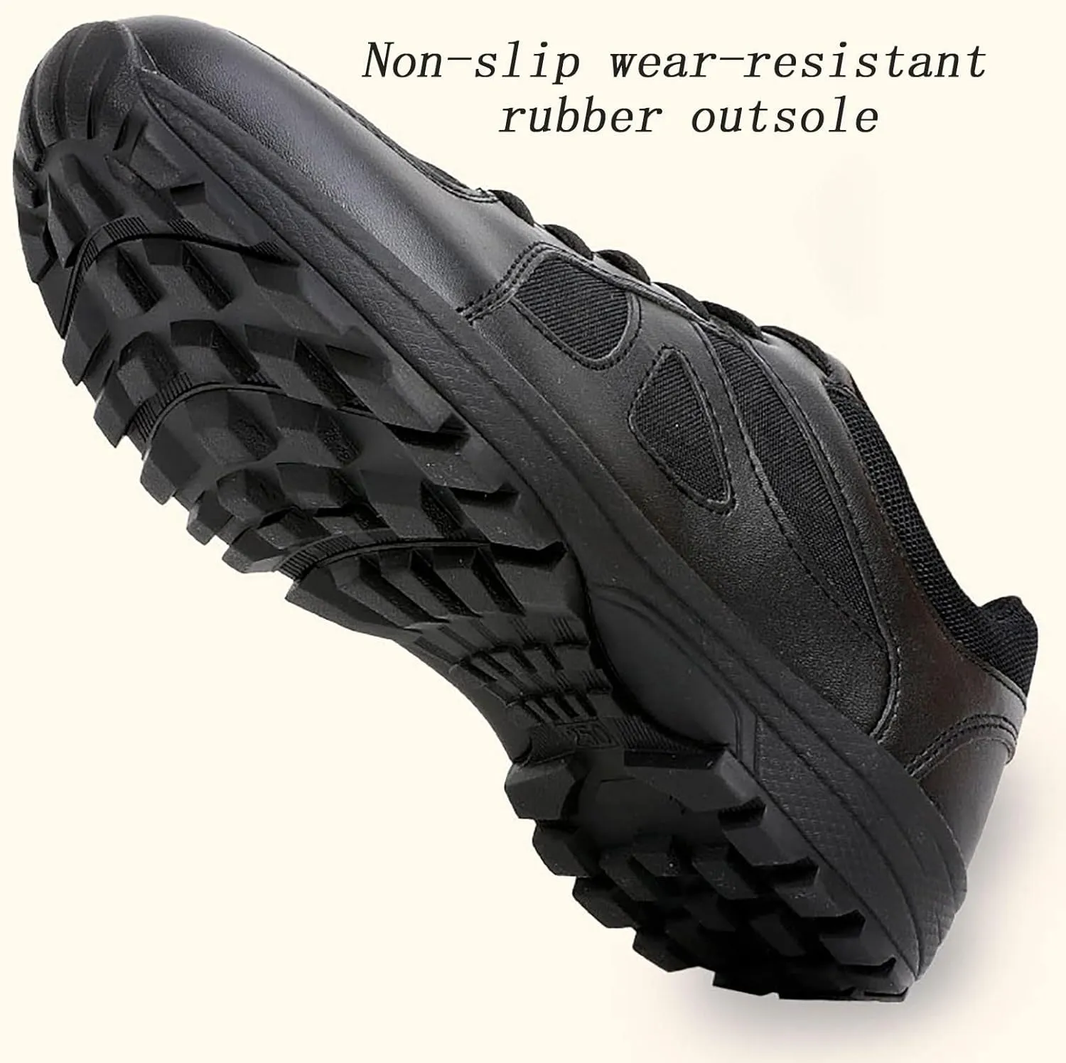 Men's Ultralight Low Top Training Shoes, Lightweight Waterproof Breathable Military and Tactical Boots, Outdoor Durable Rubber Sole Hiking Shoes (Color : Black, Size : 7)