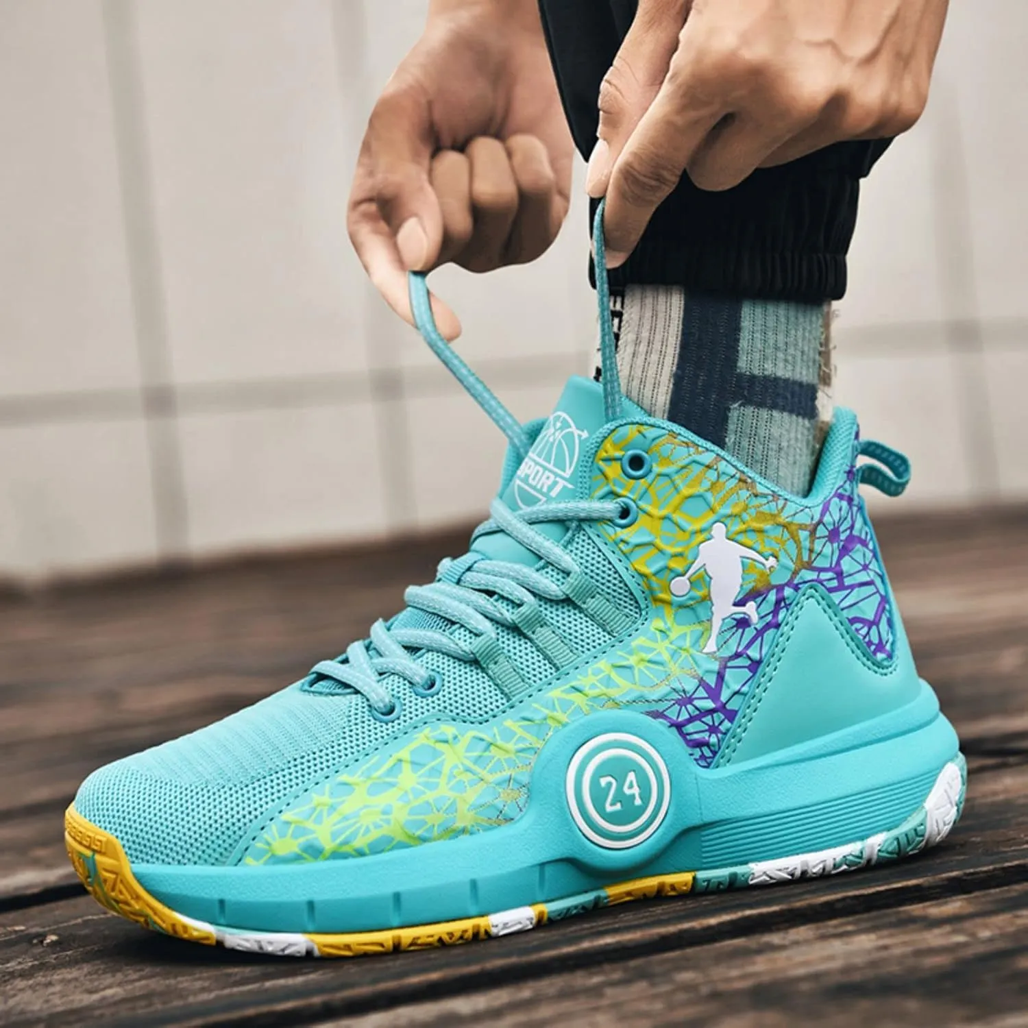 New Anti Slip and wear-Resistant Sports Basketball Shoes for Children