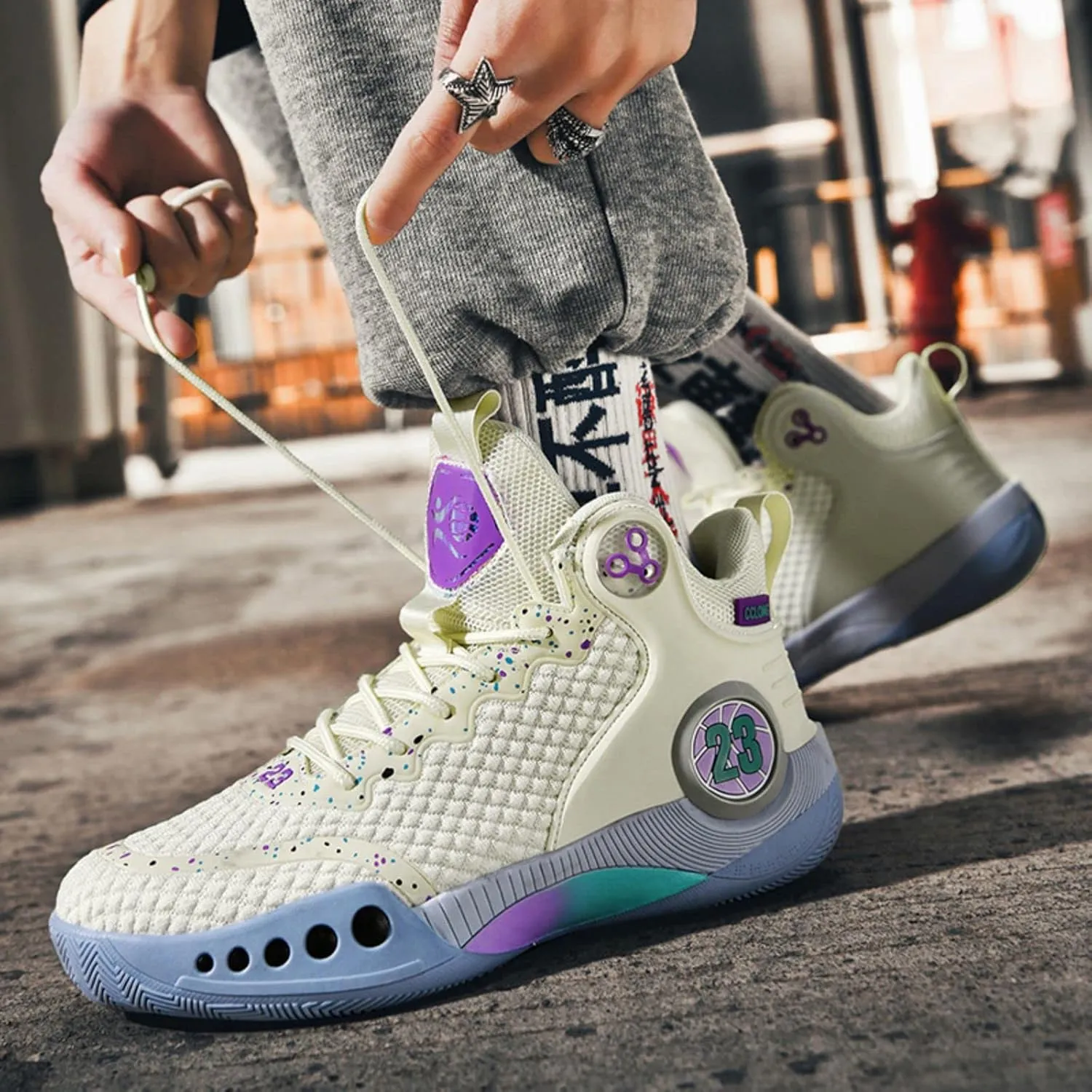 New Anti Slip wear-Resistant Fashion Basketball Shoes