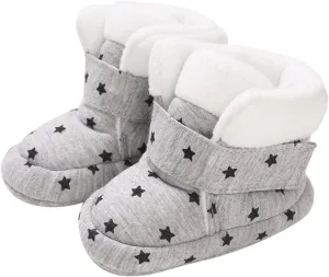 Newborn Baby Soft Fleece Booties Infant House Slippers Socks Shoe Non Slip Toddler First-Walkers Girls Canvas Shoes