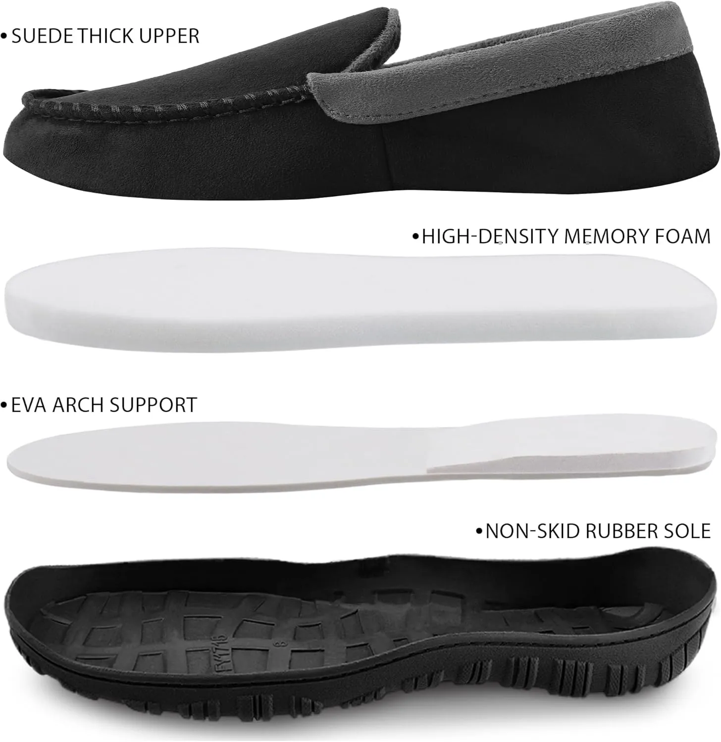 NHU Mens Slippers Comfortable Slip On House Shoes Indoor/Outdoor Indoor/Outdoor
