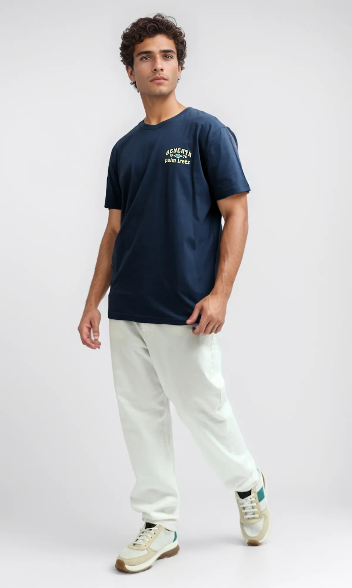 O179008 Short Sleeves Navy Summer Tee