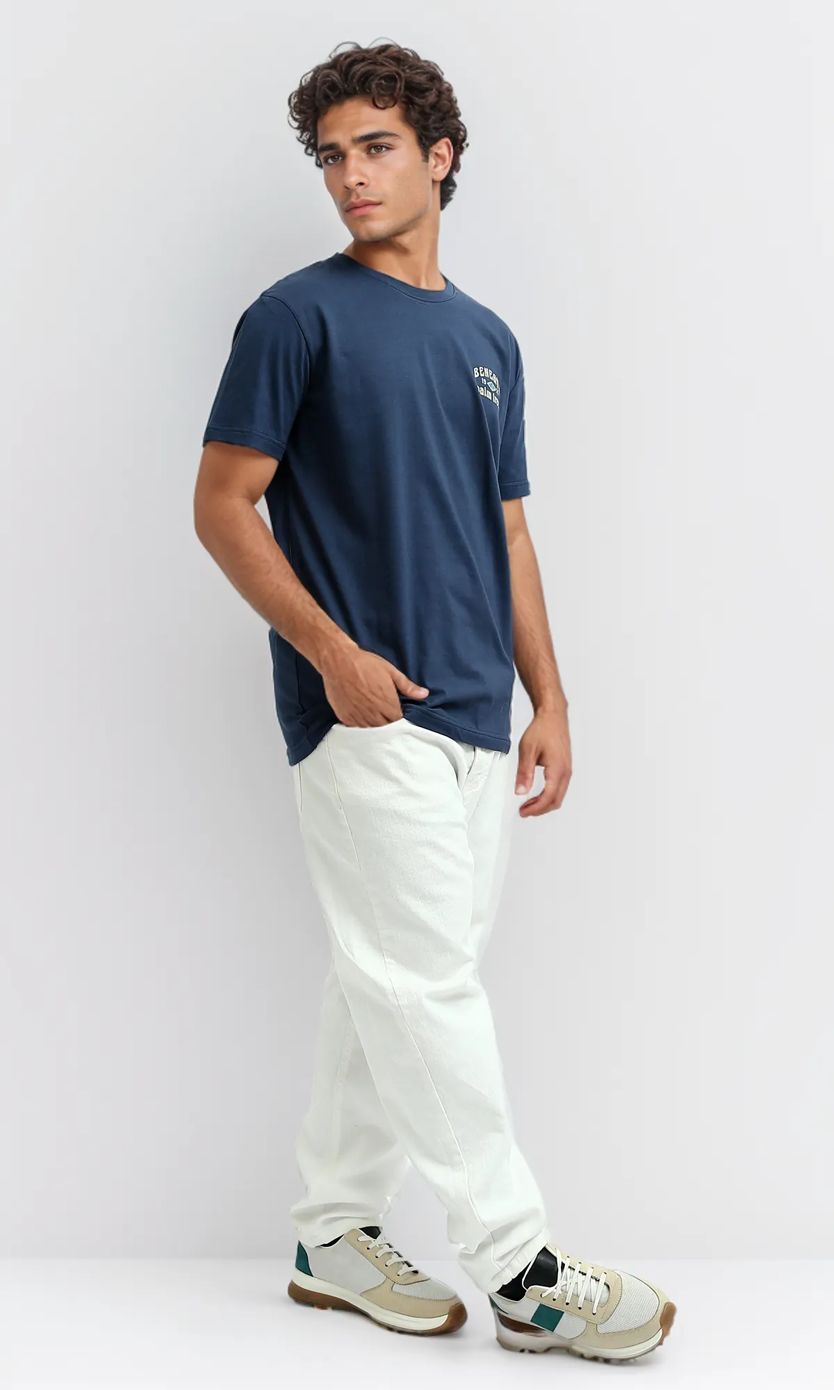 O179008 Short Sleeves Navy Summer Tee