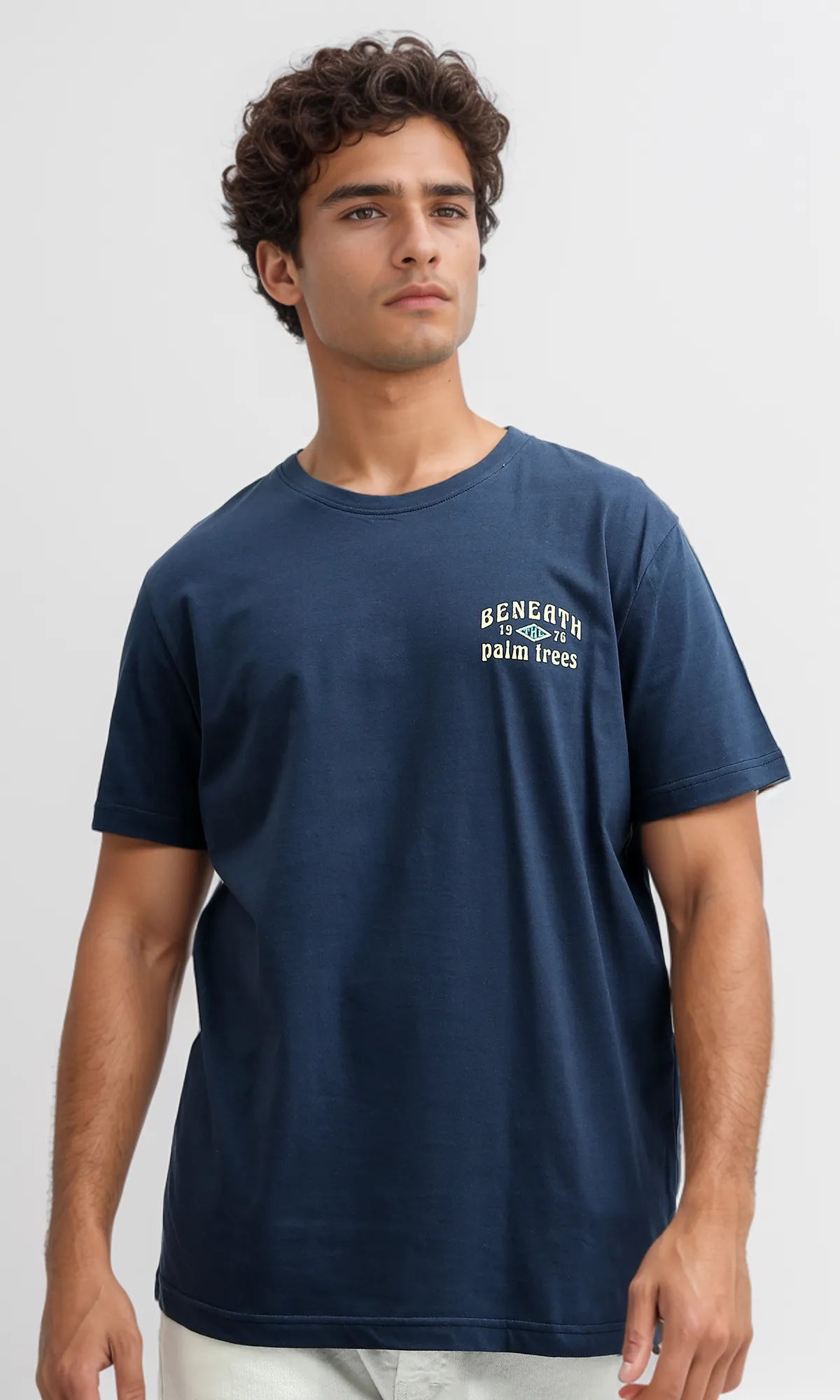 O179008 Short Sleeves Navy Summer Tee