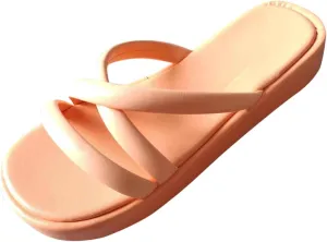 Orange Platform Sandals Fashion Summer Comfortable Slip on Sandal Casual Beach Workout Footwear Shoes