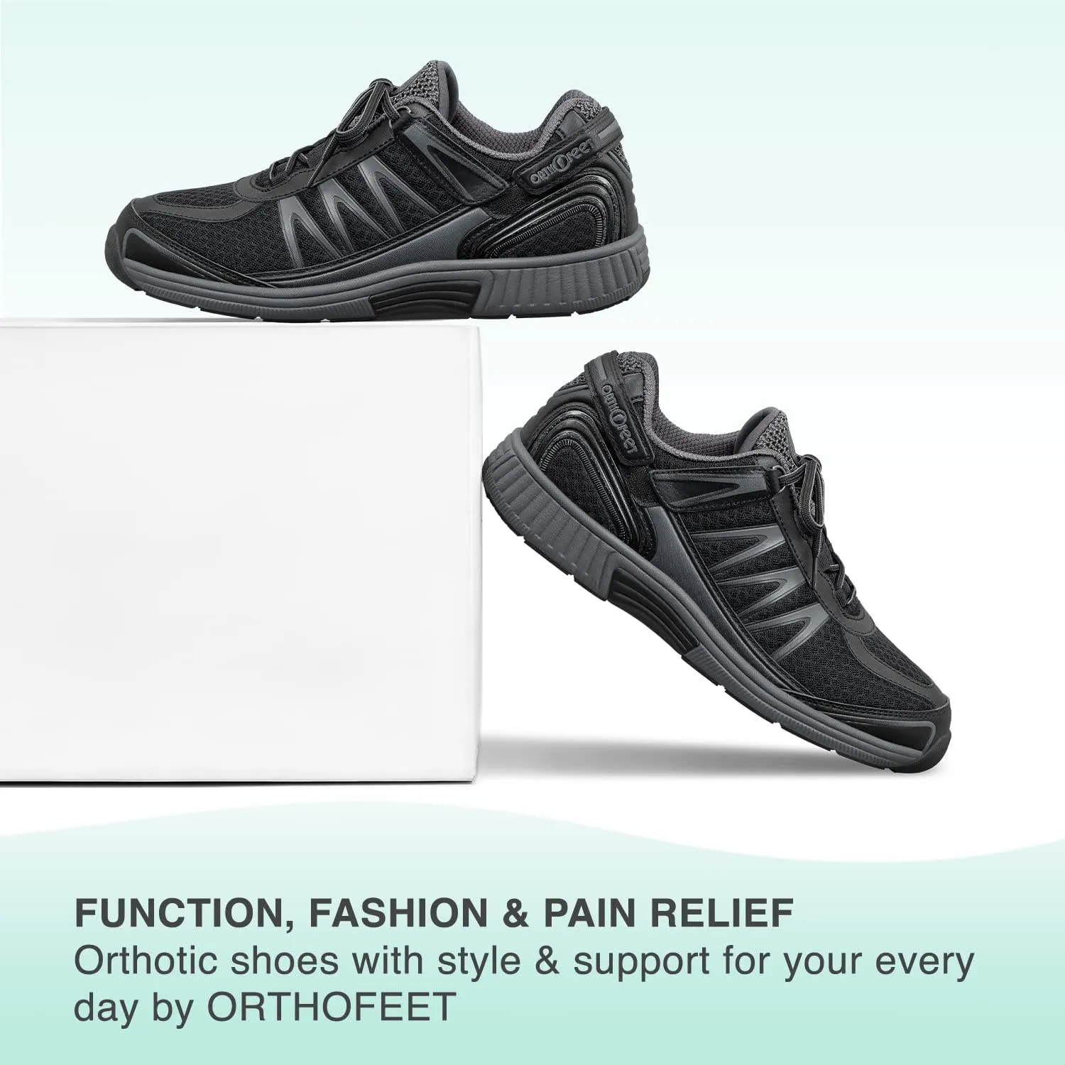 Orthofeet Men's Orthopedic Knit Sprint Tie-Less Sneakers