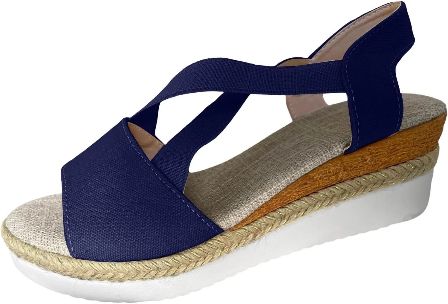 Orthopedic Platform Wedge Sandals for Women Summer Dressy 2025 Flat Open Toe Ankle Strap Espadrilles Sandals Outdoor Shoes