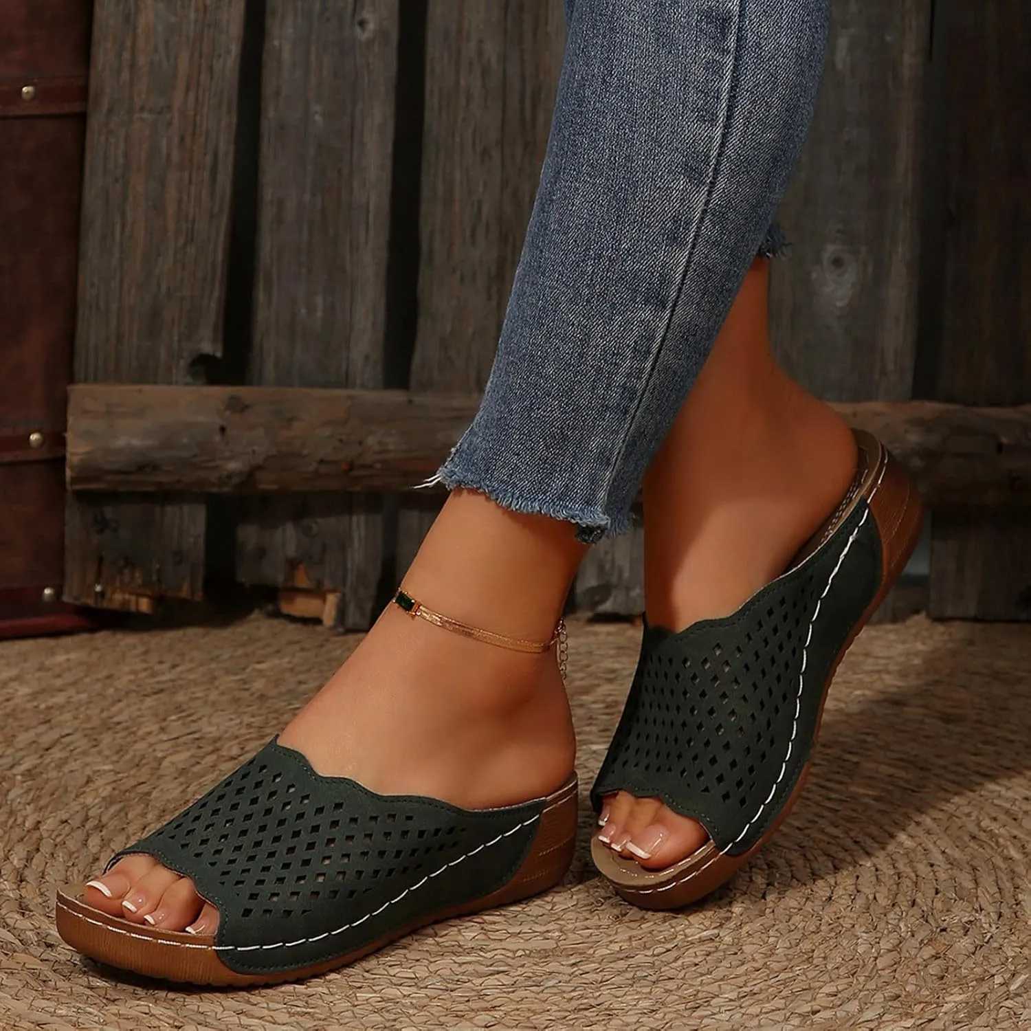 Orthopedic Sandals For Women Arch Support Walking Sandals Comfortable Beach Orthotic Sandals Summer Wedge Sandals