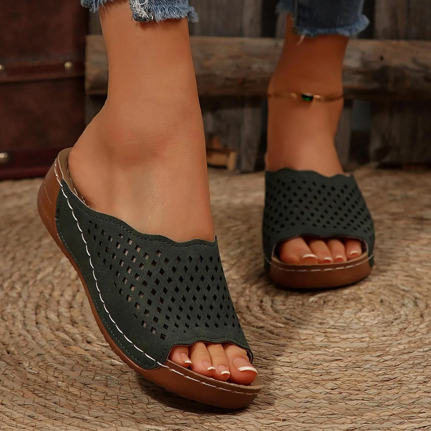 Orthopedic Sandals For Women Arch Support Walking Sandals Comfortable Beach Orthotic Sandals Summer Wedge Sandals