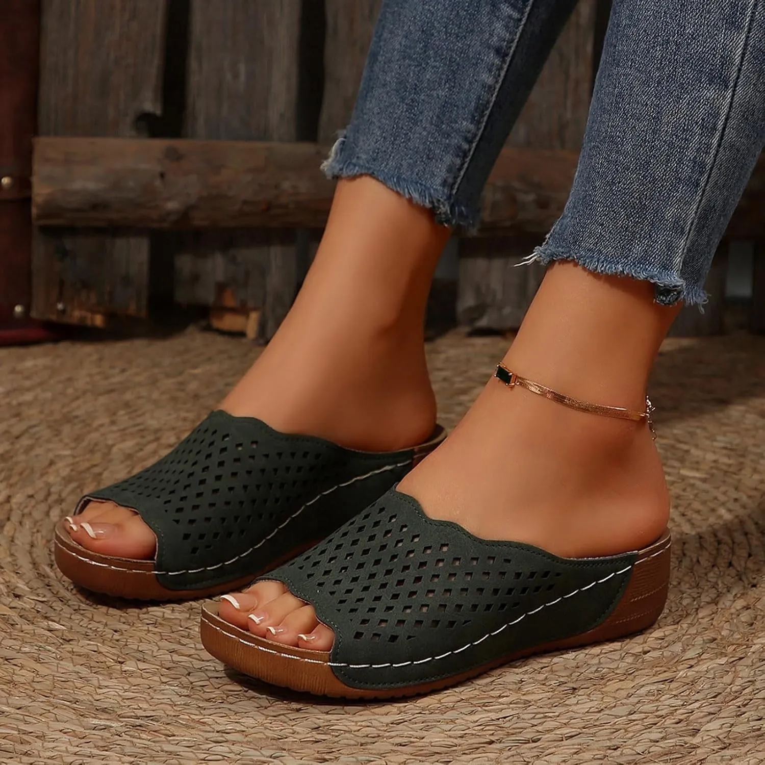 Orthopedic Sandals For Women Arch Support Walking Sandals Comfortable Beach Orthotic Sandals Summer Wedge Sandals