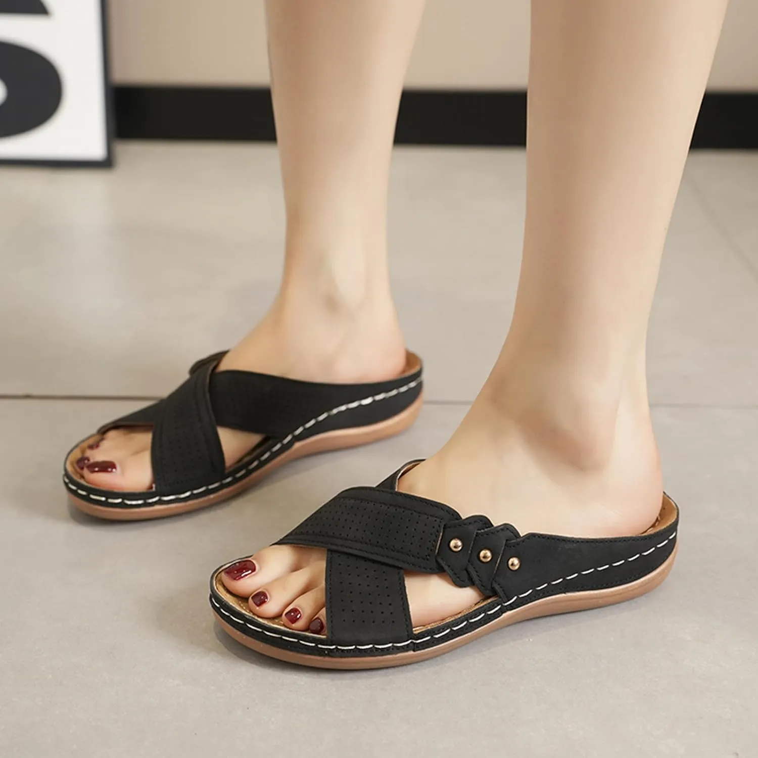 Orthopedic Sandals for Women Comfortable Wedge Slippers Arch Support Platform Sandals Summer Dressy Flip Flop Shoes2