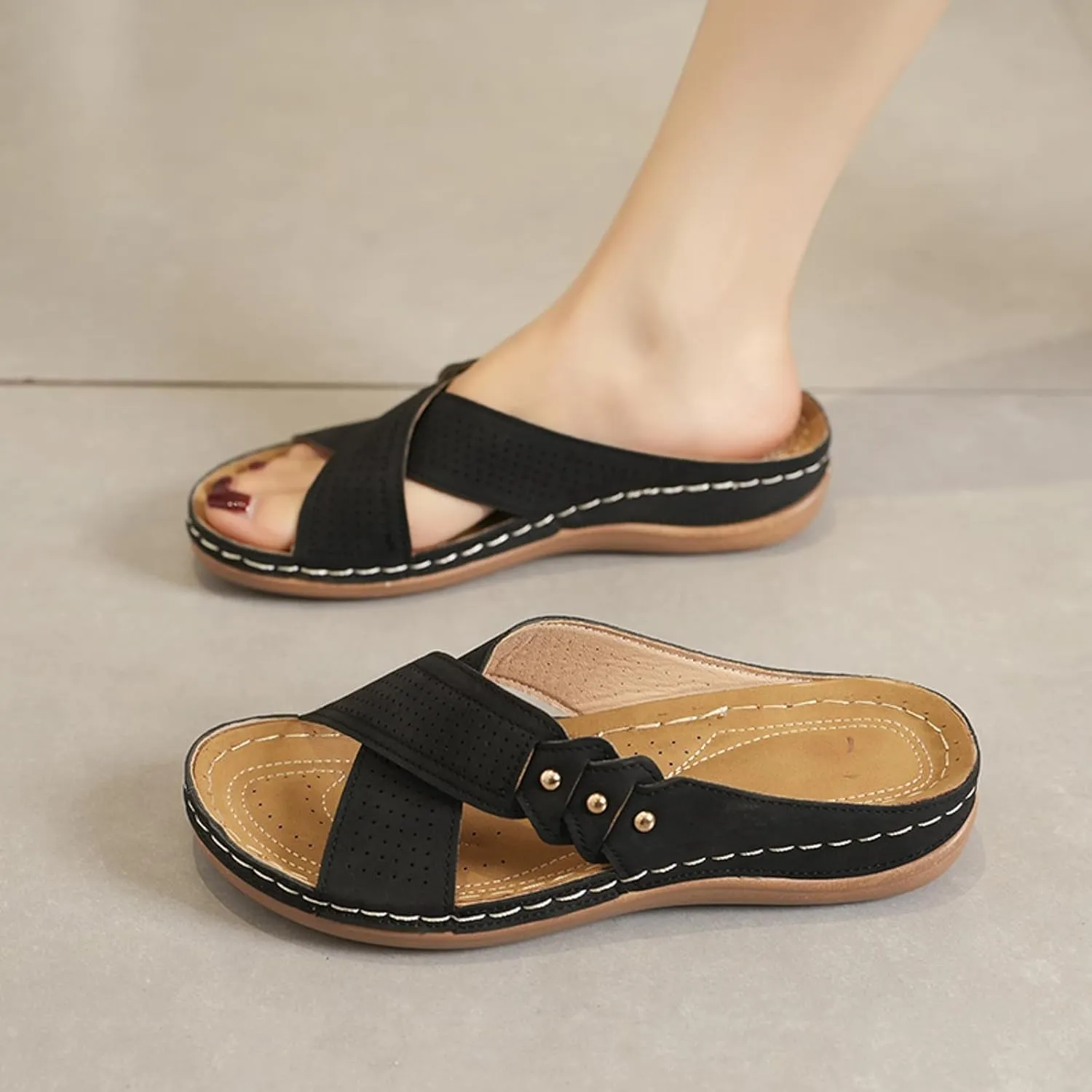 Orthopedic Sandals for Women Comfortable Wedge Slippers Arch Support Platform Sandals Summer Dressy Flip Flop Shoes2
