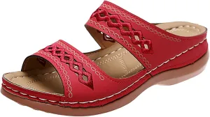 Orthopedic Sandals Womens Walking Slippers with Arch Support Anti-Slip Breathable Sandal Open Toe Wedge Sandals