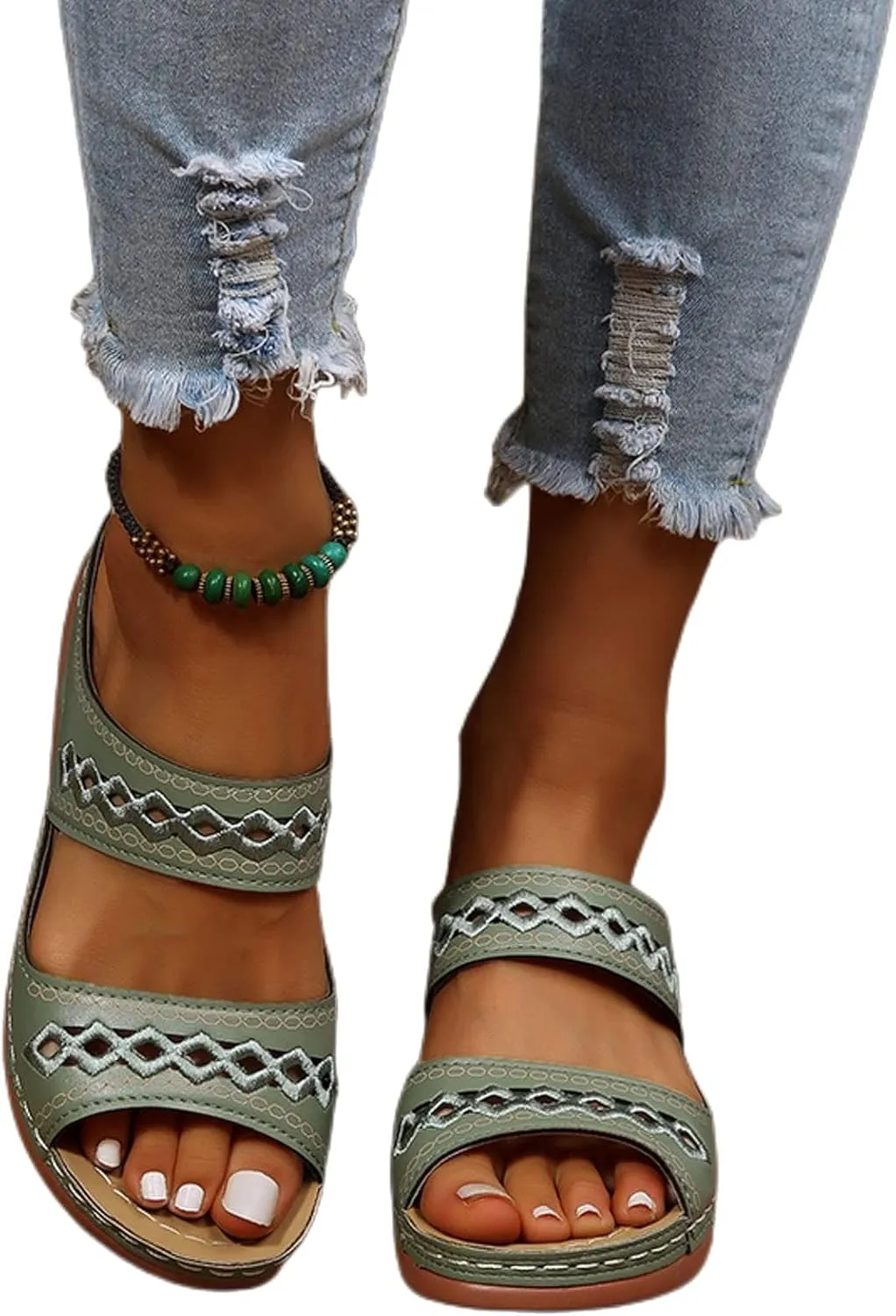 Orthopedic Wedge Sandals for Women Boho Slip on Sandals Shoe Beach Sandal Dress Shoes Comfortable Outdoor Shoes 2025