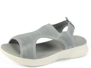 Orthopedic Wedge Sandals for Women with Arch Support 2025 Summer Elastic Mesh Open Toe Solid Color Slip On Sport Sandals Fashion Casual Wide Width Comfortable Walking Non Slip Shoes