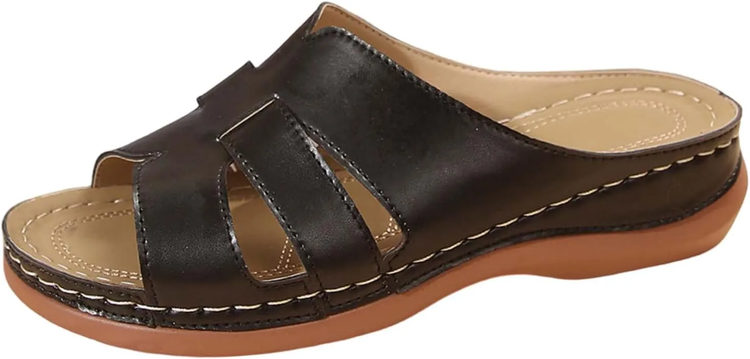 Platform Sandals Women Comfy Women'S Dress Shoes With Non Slip Walking Slide On Shoes Womens Platform Sandals