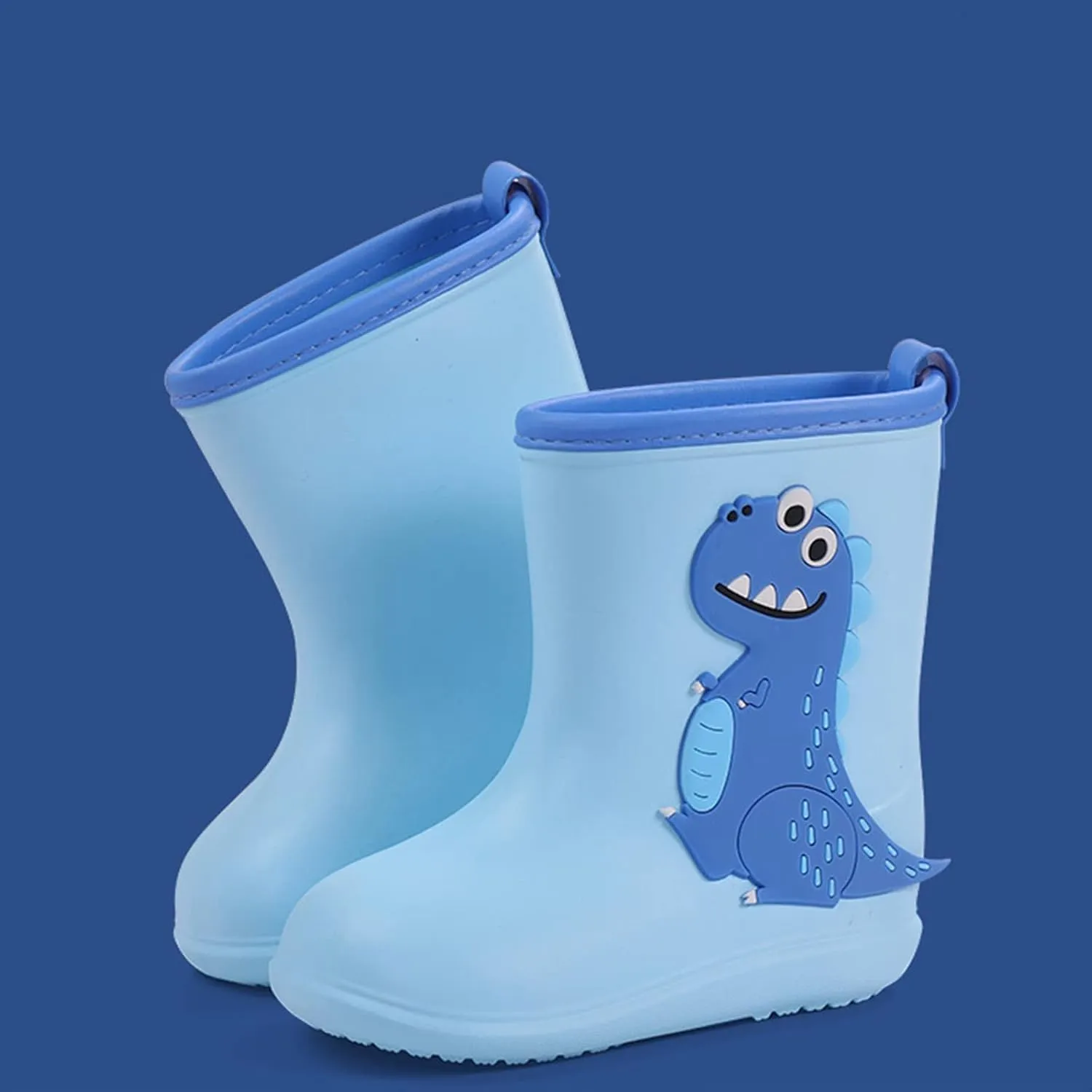 Rain Boots Toddler Cute Dinosaur Pull On Rainboots Girls Cartoon Animals Waterproof Shoes Kids Rubber Boots For Boys