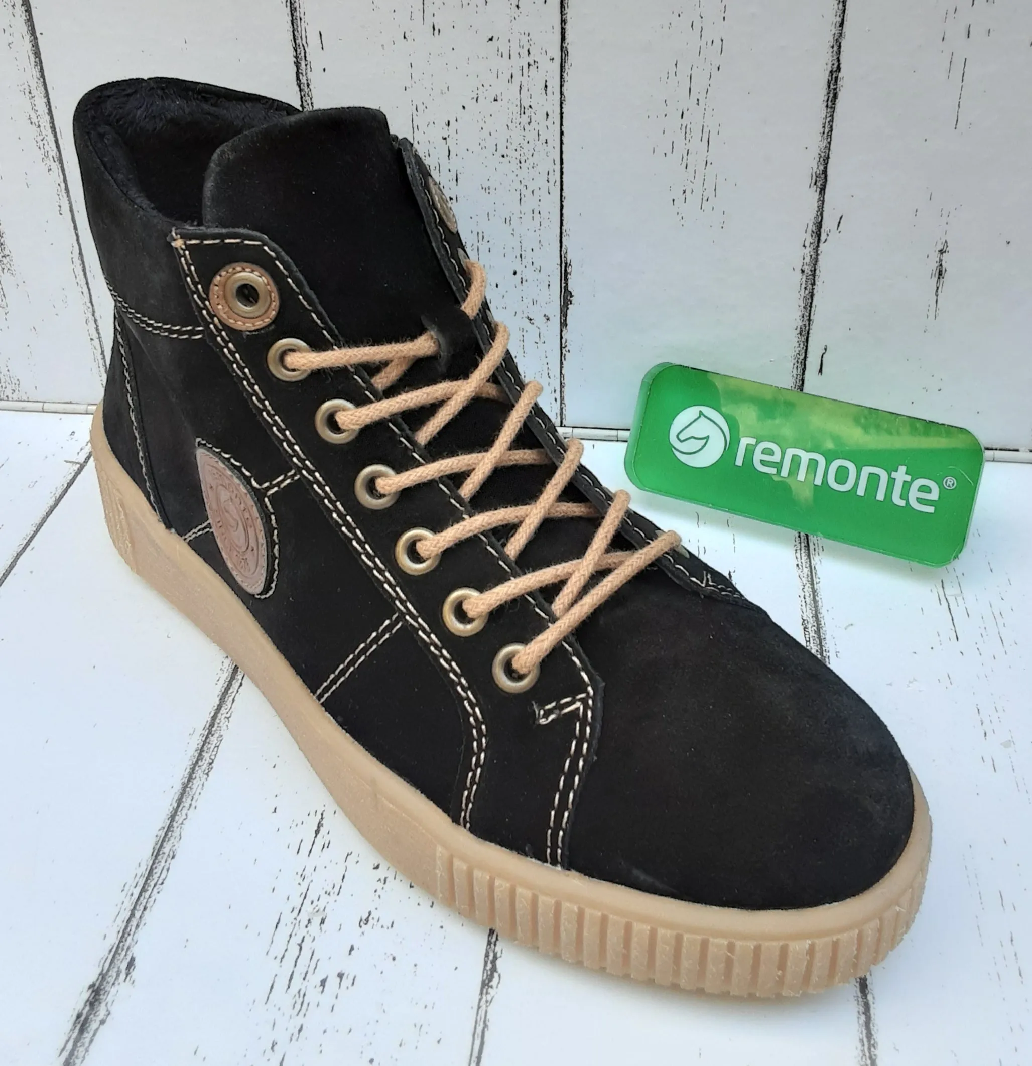 REMONTE - R7992-02 - LACE UP CASUAL BOOT - Black