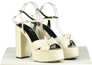 Saint Laurent Cream Platform Sandals UK 7