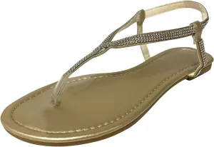 Sandals for Women 2024 Dressy Platform Summer Bohemia Bling Rhinestone Pearl Flat Sandals Flat Gladiator Open Toe Shoes