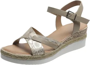 Sandals for Women 2025 Summer Platform Wedge Sandals for Women Walking Slippers with Arch Support Beach Boho Sandal Outdoor Shoes Casual Slip on Sandal Beach Dress Comfortable Shoes 2025