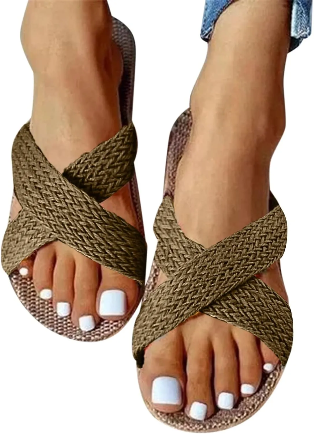 Sandals for Women Womens Flat Sandals Flat for Women Dressy Dressy Women's Comfortable Walking Casual Summer Comfortable