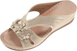 Sandals Womens Casual Slide Shoes Slip On Dressy Summer Wedge Platform Sandals Comfortable Arch Support Beach Sandal