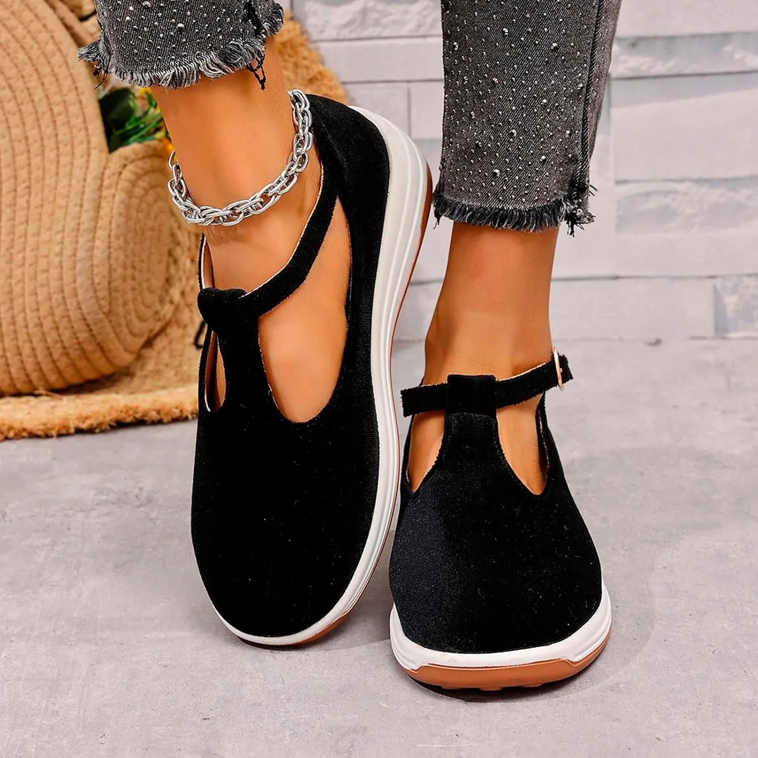 Sandals Womens Summer Wedge Sandals Comfortable Walking Shoes Fashion Closed Toe Mary Jane Style Loafer Sneaker 2025