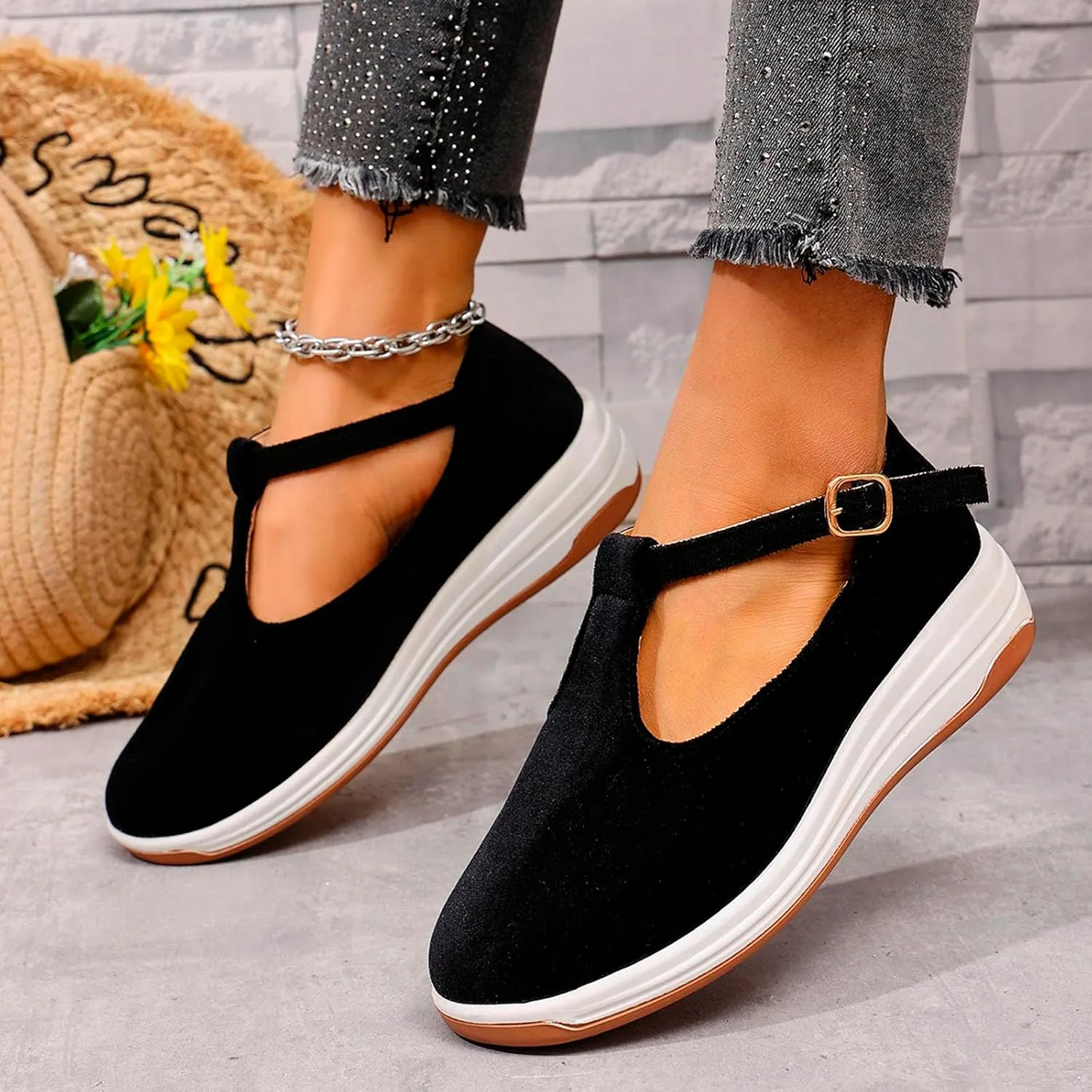 Sandals Womens Summer Wedge Sandals Comfortable Walking Shoes Fashion Closed Toe Mary Jane Style Loafer Sneaker 2025