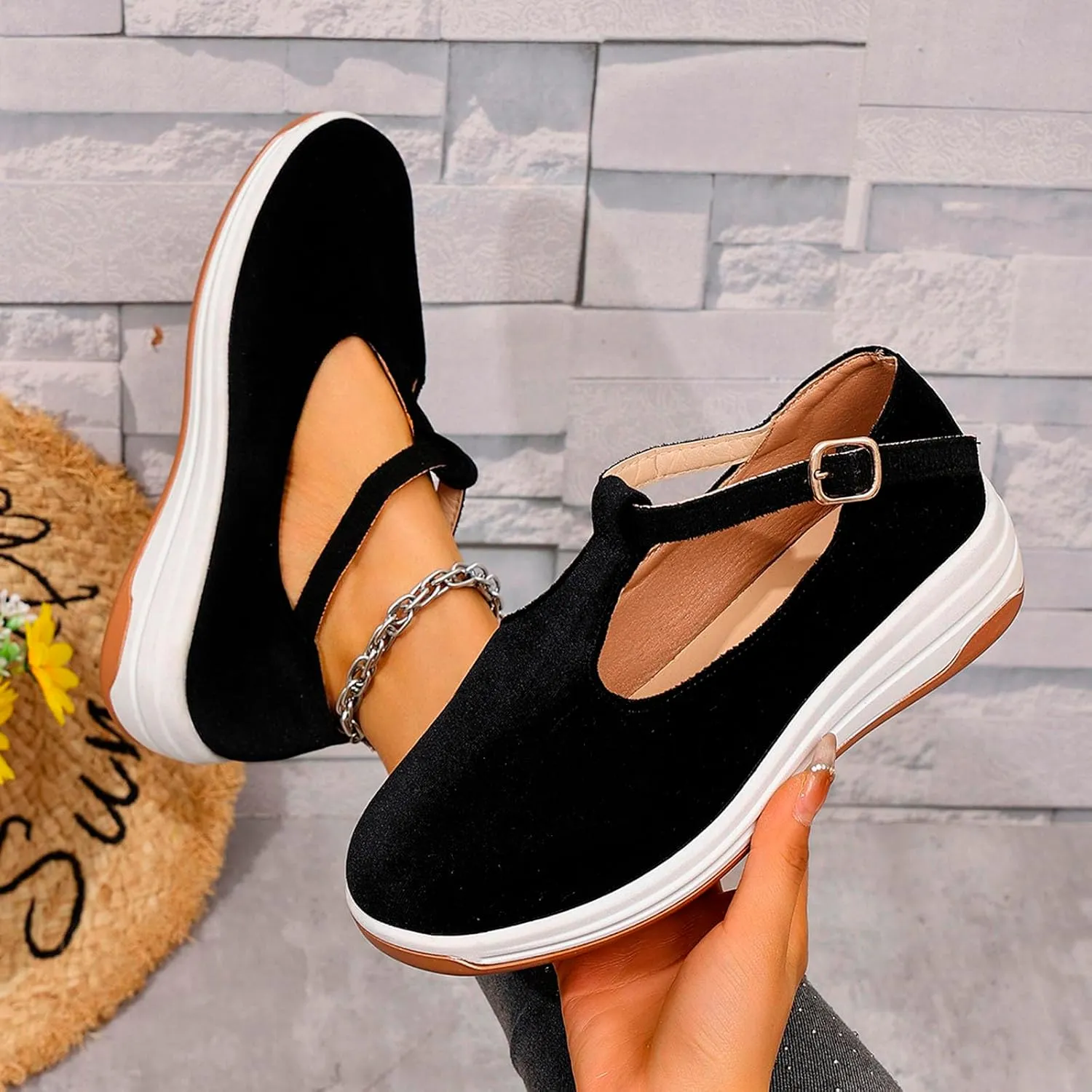 Sandals Womens Summer Wedge Sandals Comfortable Walking Shoes Fashion Closed Toe Mary Jane Style Loafer Sneaker 2025