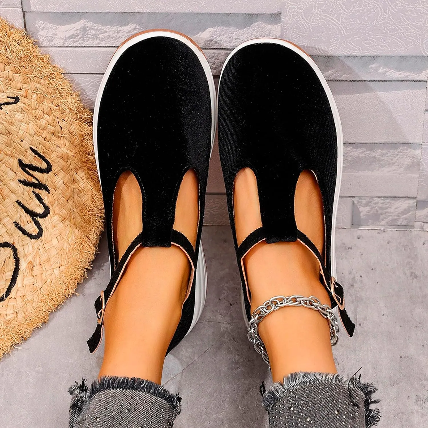 Sandals Womens Summer Wedge Sandals Comfortable Walking Shoes Fashion Closed Toe Mary Jane Style Loafer Sneaker 2025