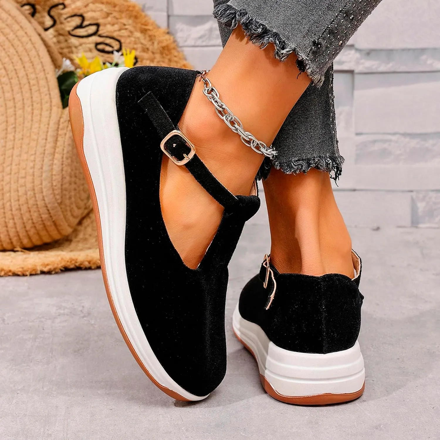 Sandals Womens Summer Wedge Sandals Comfortable Walking Shoes Fashion Closed Toe Mary Jane Style Loafer Sneaker 2025