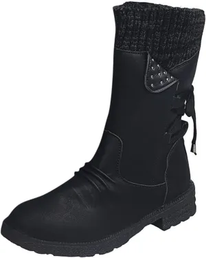 SBGMoSJ Women Snow Ankle Boots Waterproof Leather Womens Hiking Boots Waterproof Women Winter Boots Waterproof Brown Slip Resistant Waterproof Work Boots for Women Women's Tall Winter Boots