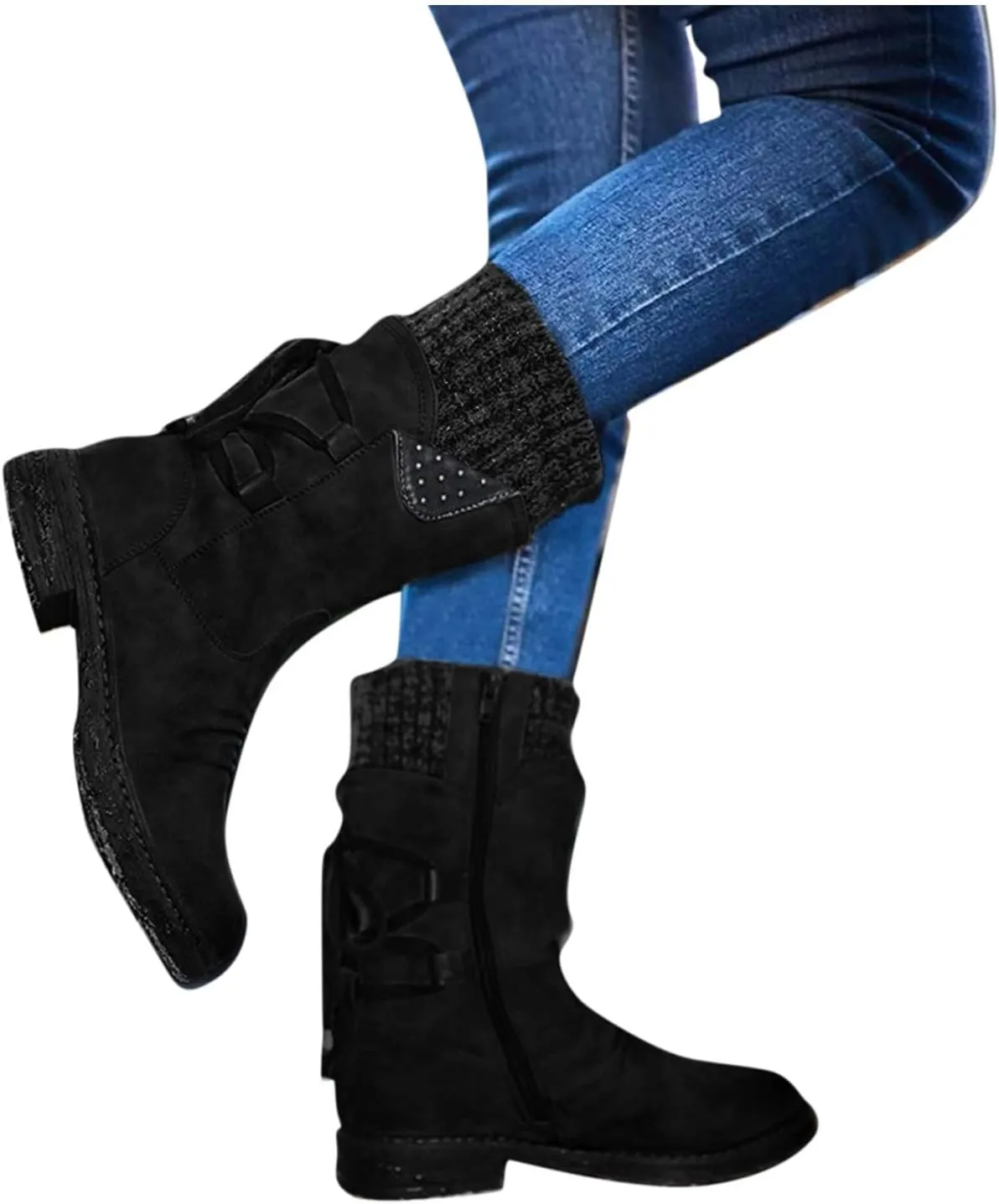 SBGMoSJ Women Snow Ankle Boots Waterproof Leather Womens Hiking Boots Waterproof Women Winter Boots Waterproof Brown Slip Resistant Waterproof Work Boots for Women Women's Tall Winter Boots