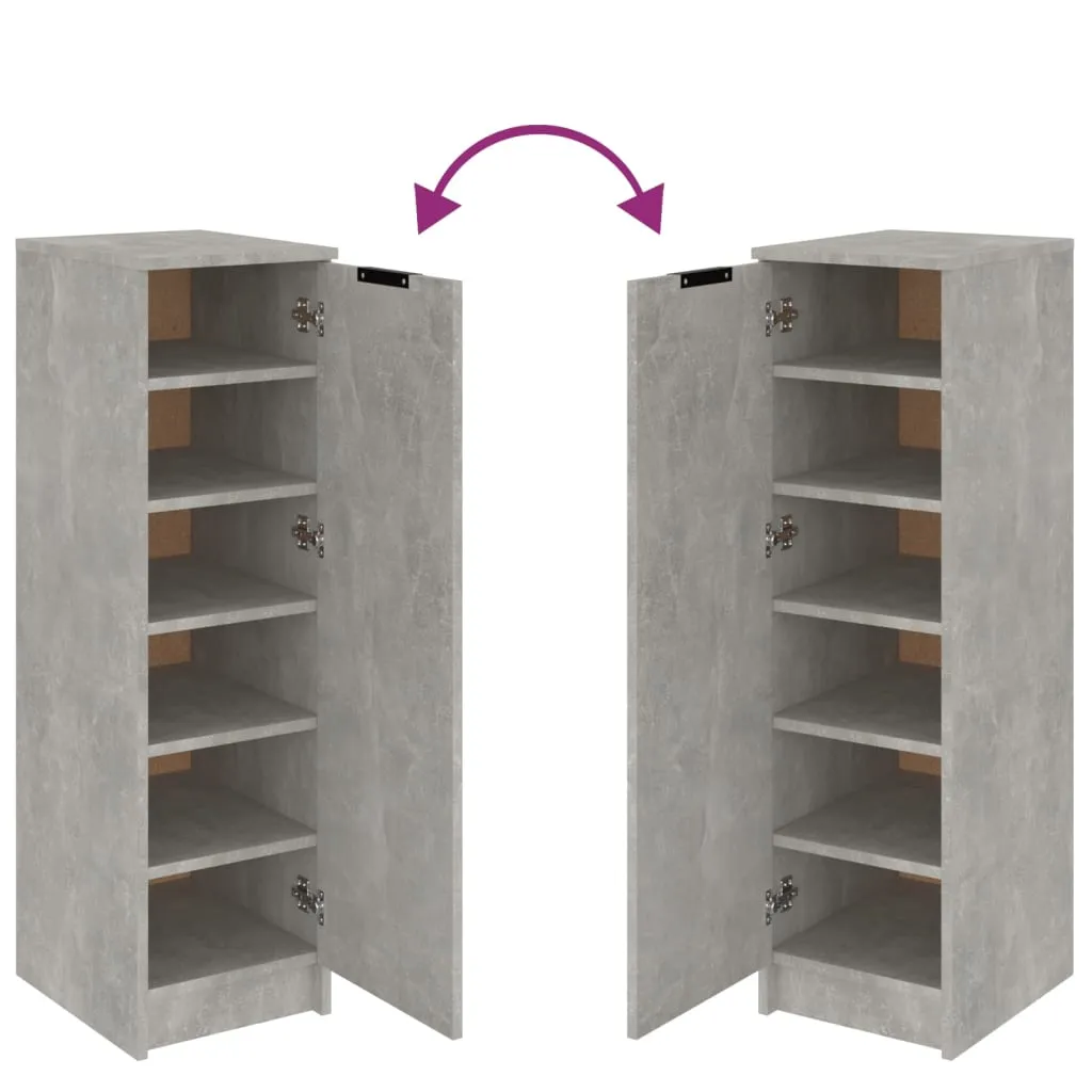 Shoe Cabinet Concrete Grey 30x35x100 cm Engineered Wood