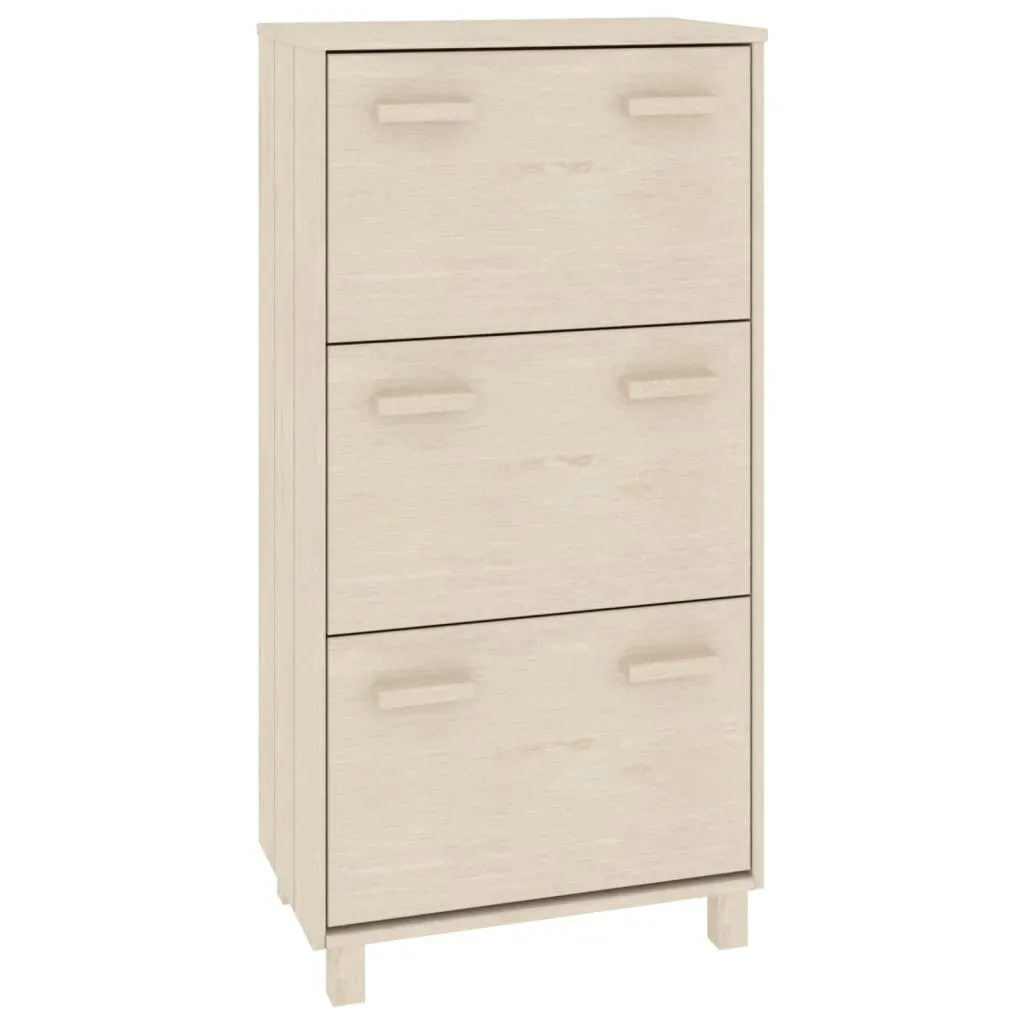 Shoe Cabinet HAMAR Honey Brown 59.5x35x117 cm Solid Wood Pine