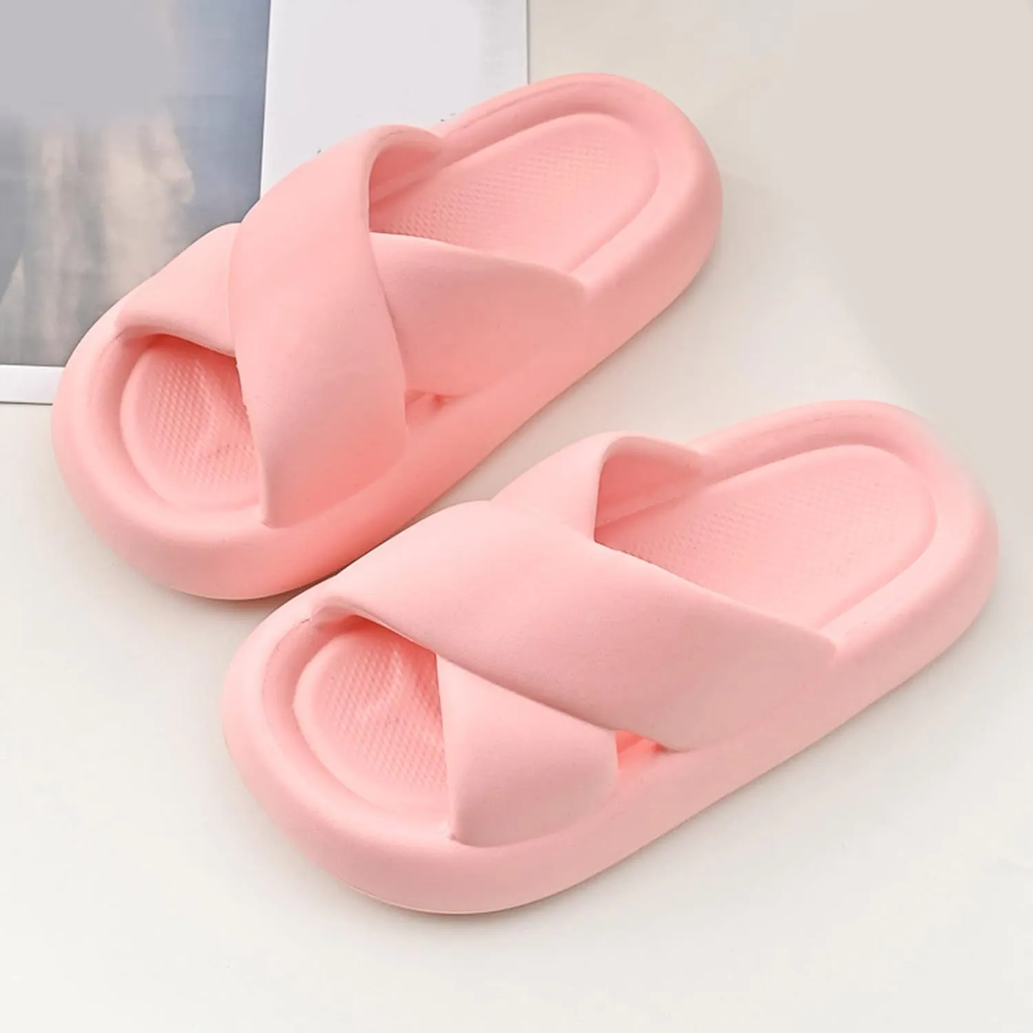 Shower Shoes for Women Quick Drying Shower Slippers with Open Toe Open Toe Shower Shoes Women's Pillow Slippers