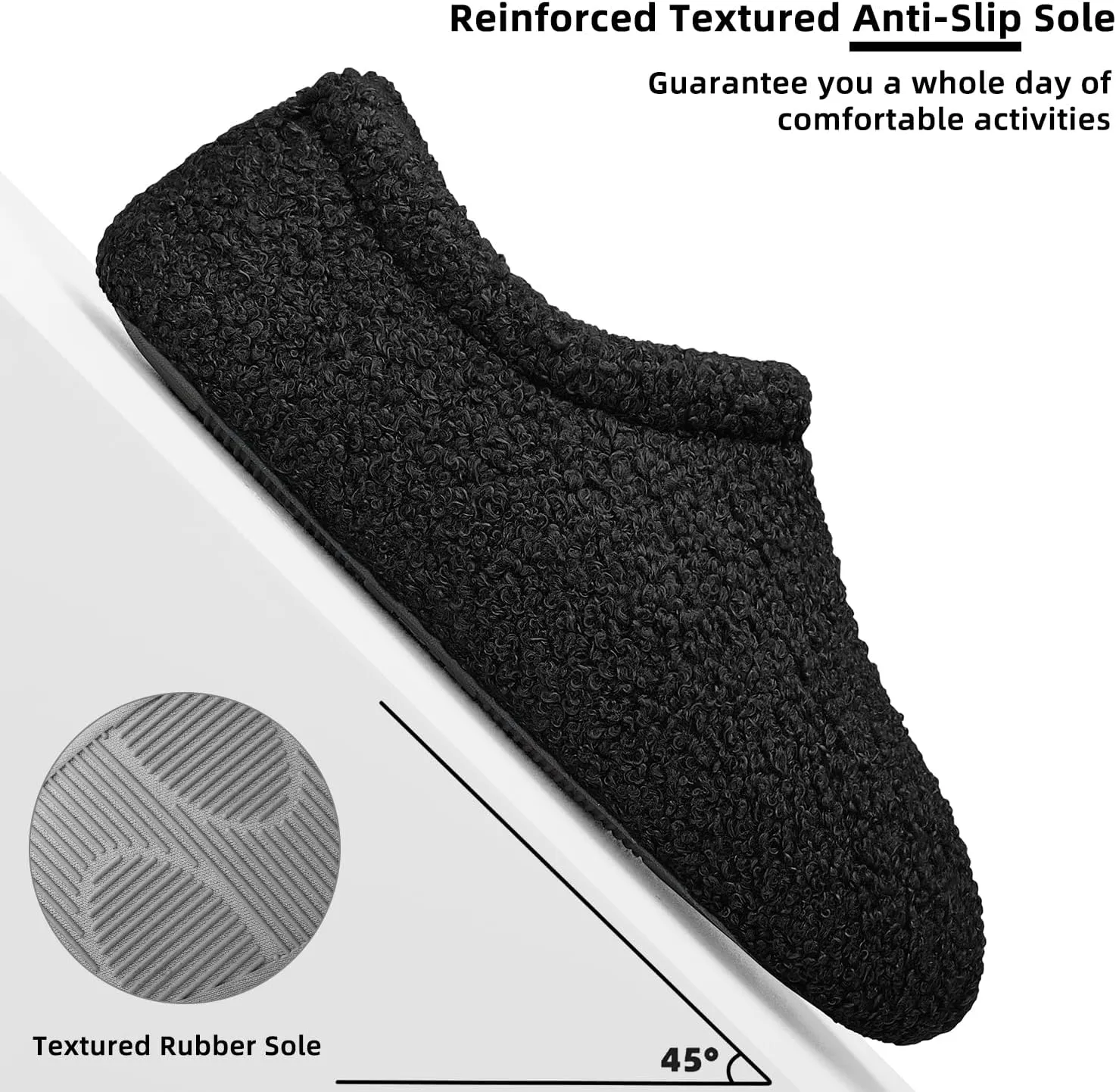 Slippers for Women Indoor Fuzzy Womens Mens Slippers Bedroom House Shoes with Memory Foam Curly Fleece for Indoor Outdoor