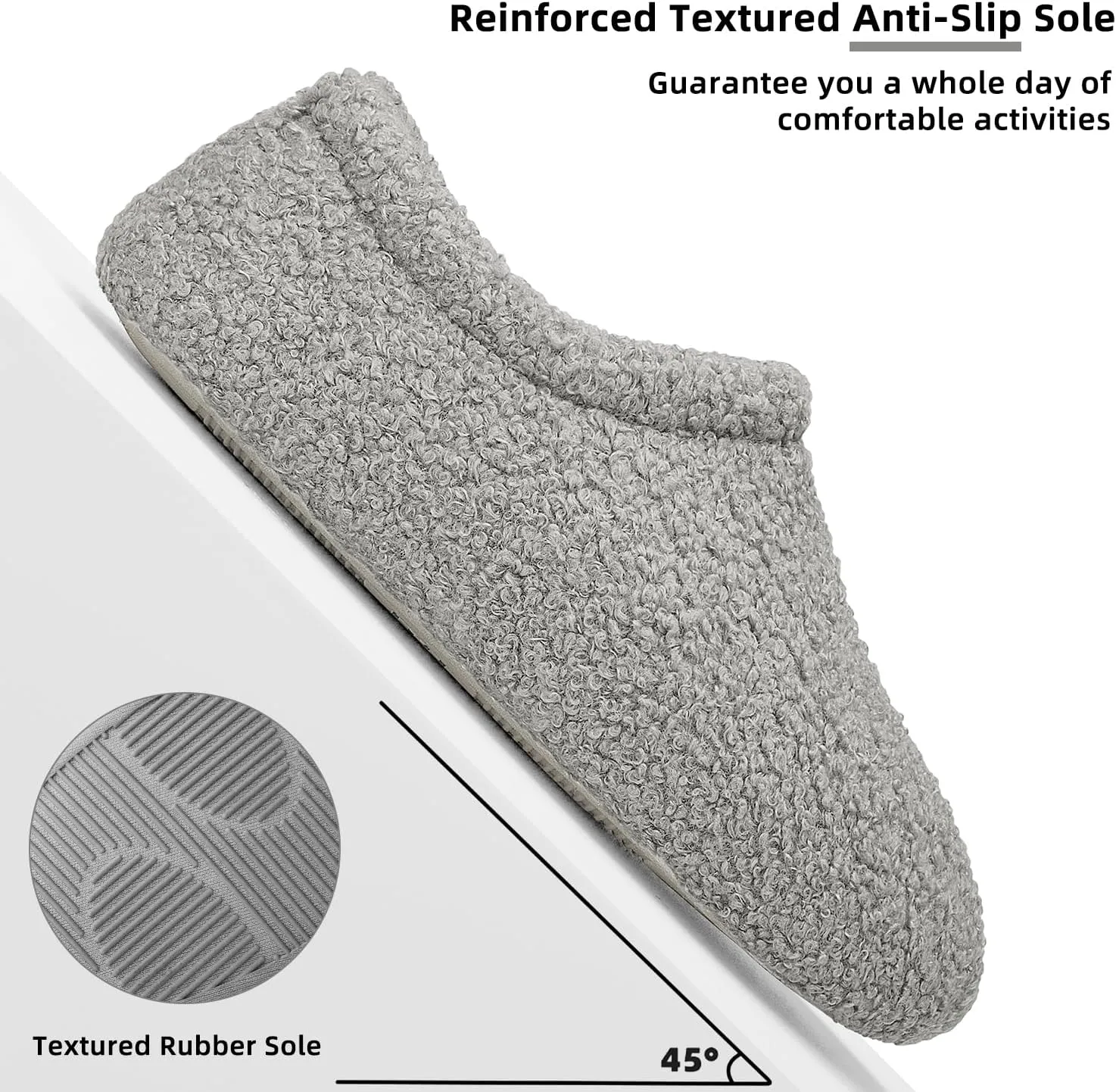 Slippers for Women Indoor Fuzzy Womens Mens Slippers Bedroom House Shoes with Memory Foam Curly Fleece for Indoor Outdoor