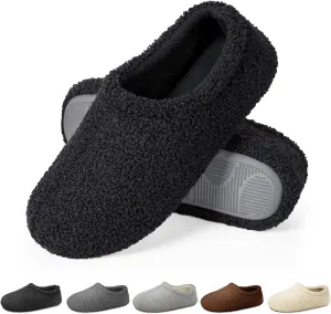 Slippers for Women Indoor Fuzzy Womens Mens Slippers Bedroom House Shoes with Memory Foam Curly Fleece for Indoor Outdoor