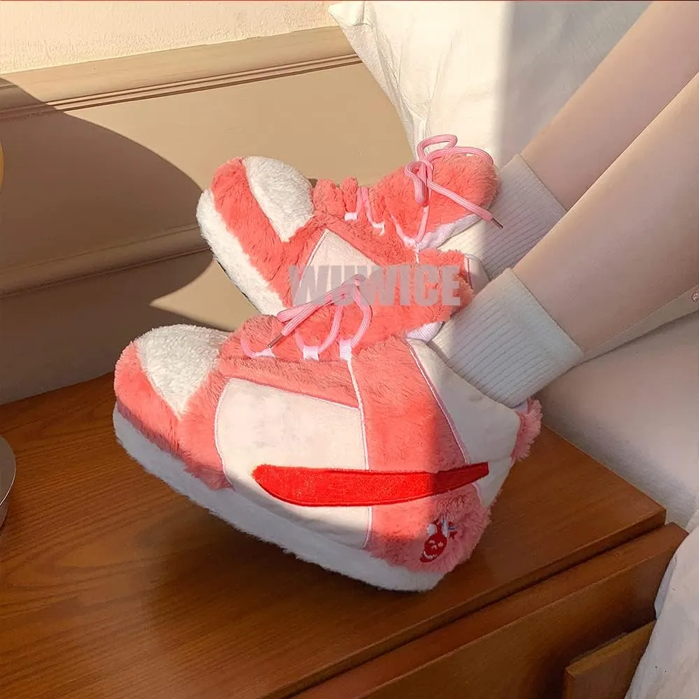 Sneaker Slippers Non Slip Sole Indoor House Plush Slippers Unisex Indoor Floor Cotton Shoes