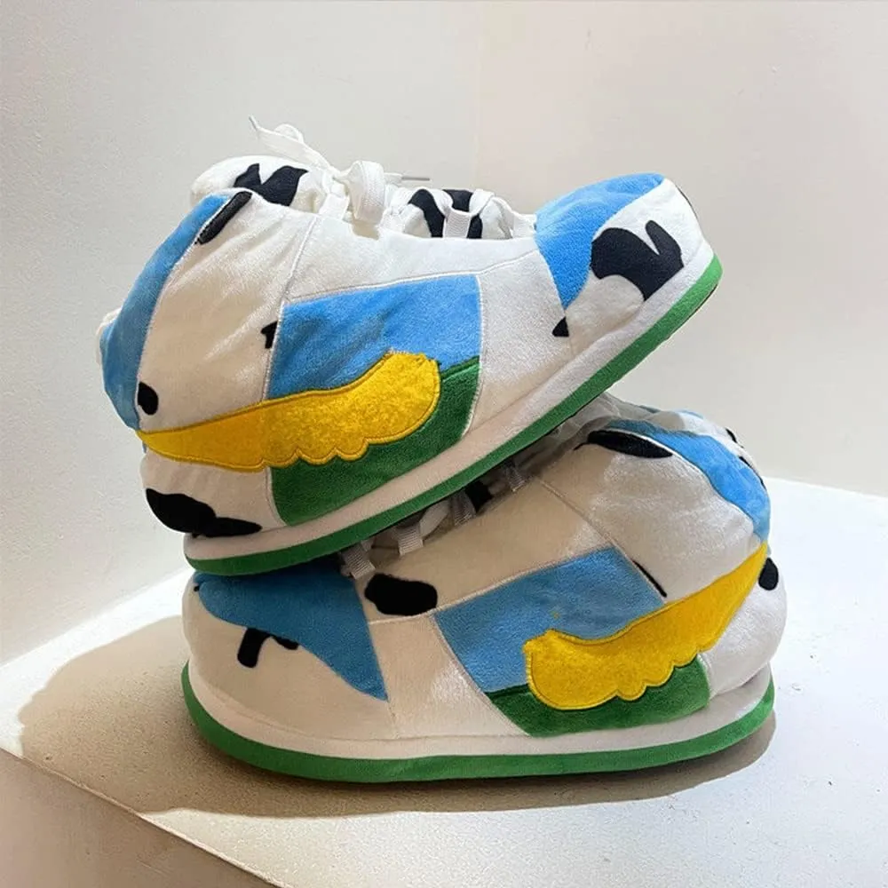 Sneaker Slippers Non Slip Sole Indoor House Plush Slippers Unisex Indoor Floor Cotton Shoes