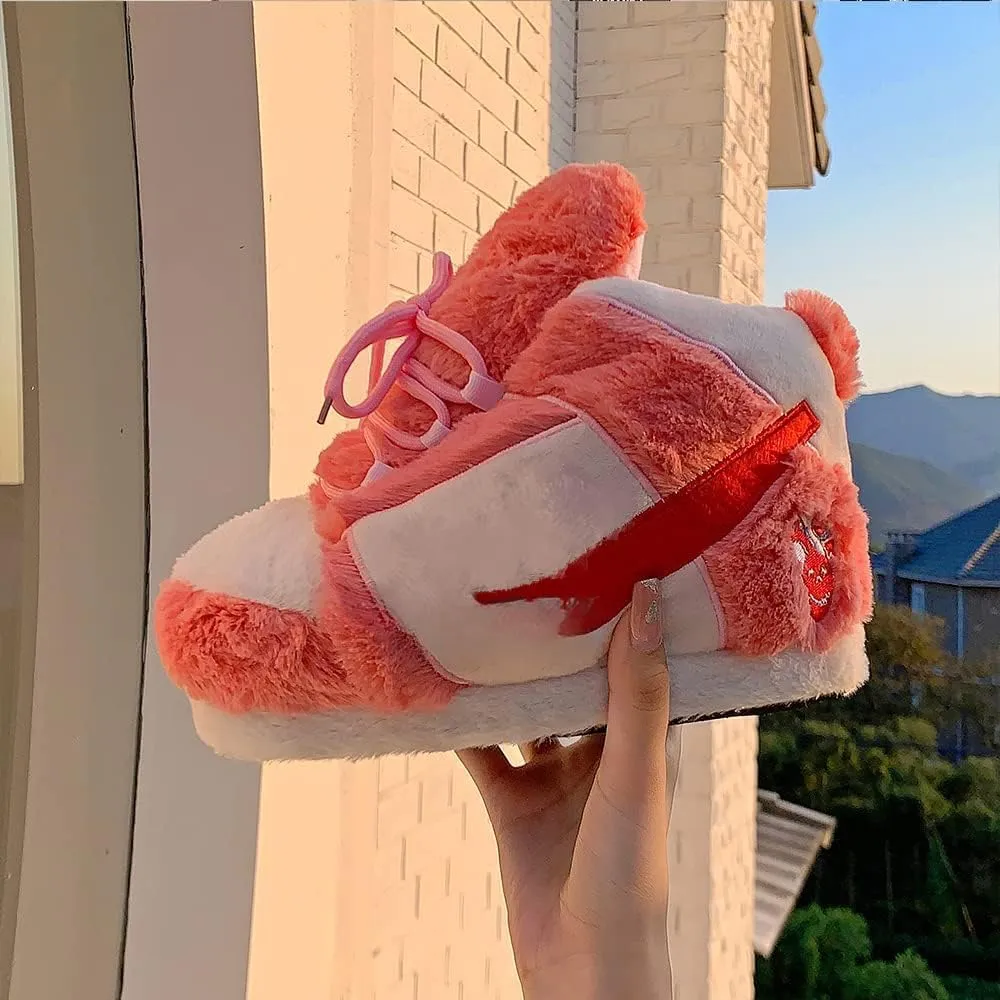 Sneaker Slippers Non Slip Sole Indoor House Plush Slippers Unisex Indoor Floor Cotton Shoes