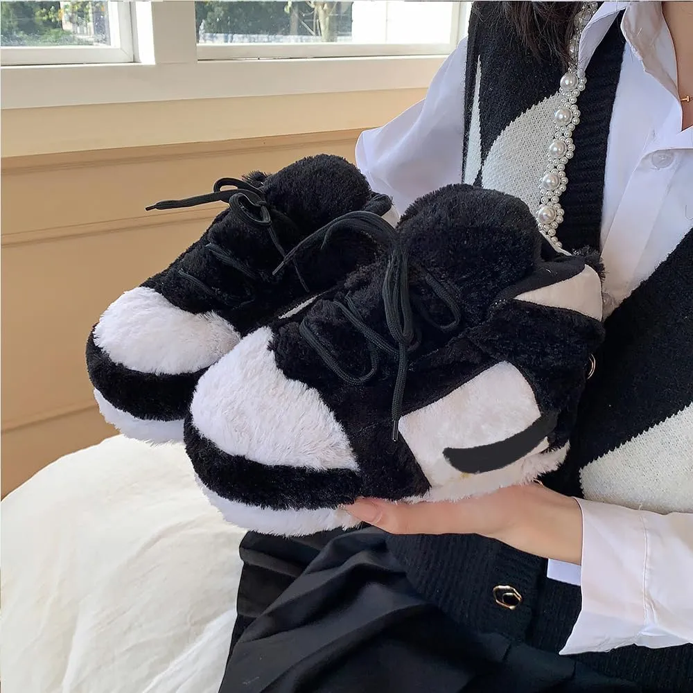 Sneaker Slippers Non Slip Sole Indoor House Plush Slippers Unisex Indoor Floor Cotton Shoes