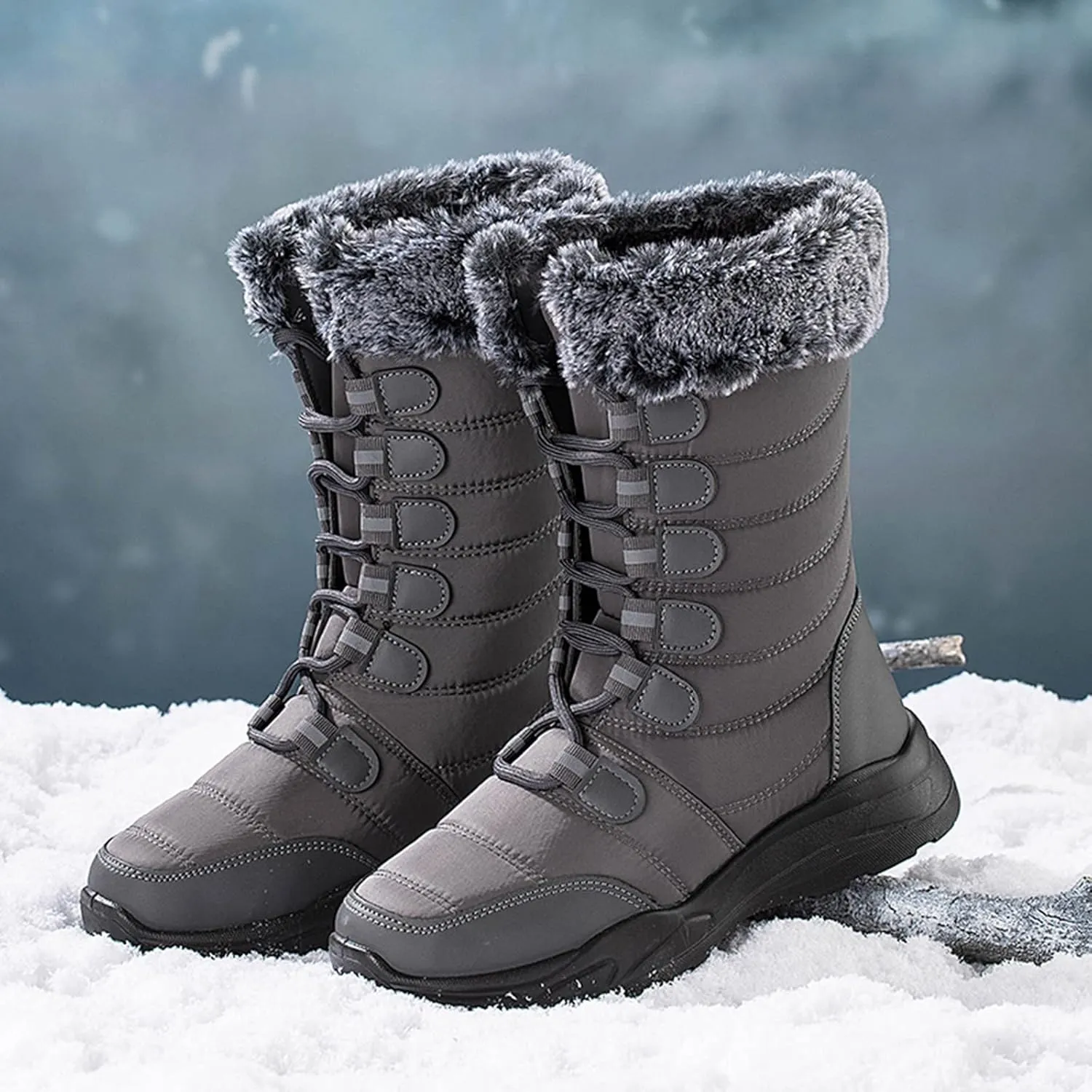 Snow Boots for Women Waterproof Insulated Women's Winter Boots Waterproof Warm Women Waterproof Winter Boots Womens Snow Shoes Dressy Botas Para Nieve Mujer 6.5
