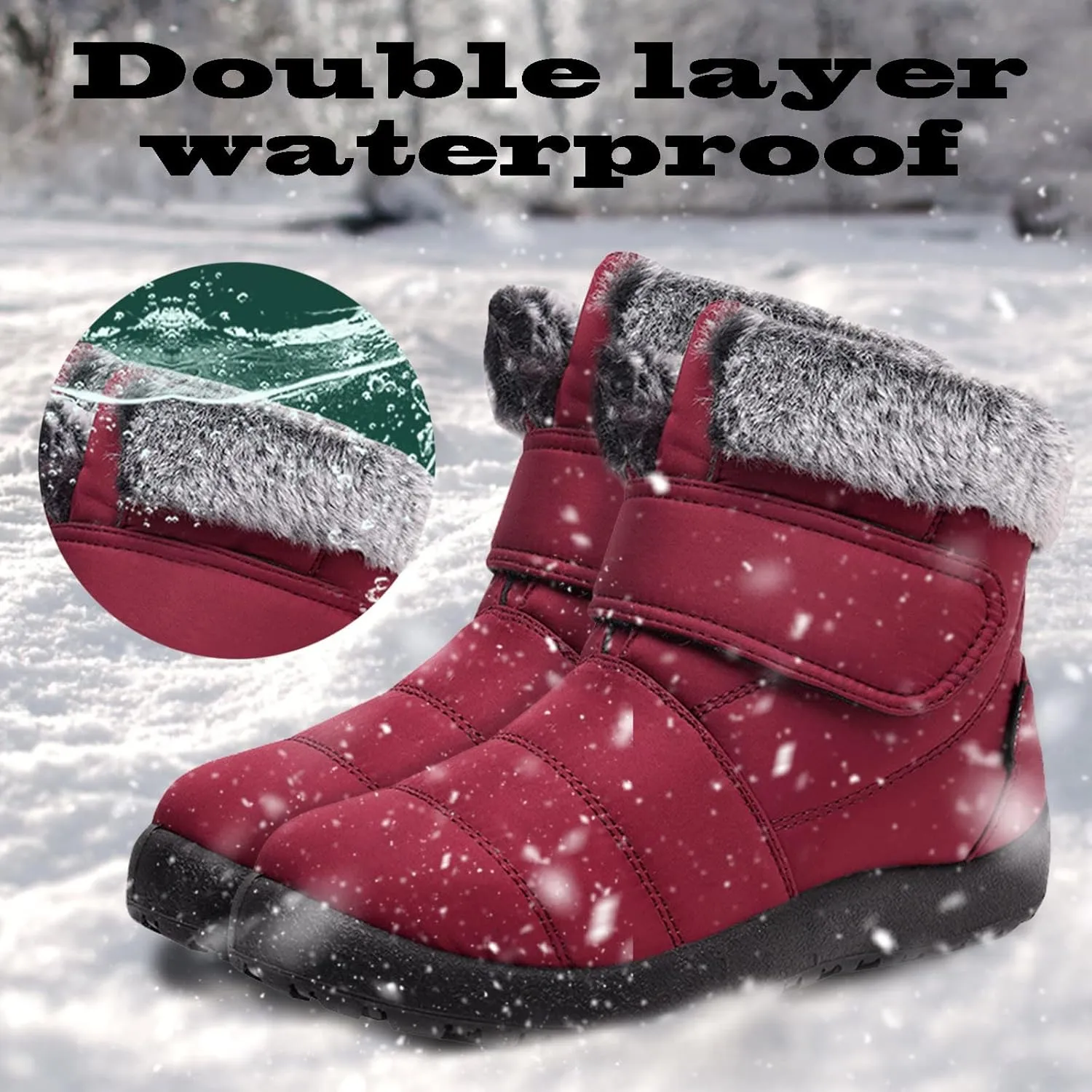 Snow Boots for Women Waterproof Insulated Women's Winter Boots Waterproof Warm Women Waterproof Winter Boots Womens Snow Shoes Dressy Botas Para Nieve Mujer 6.5