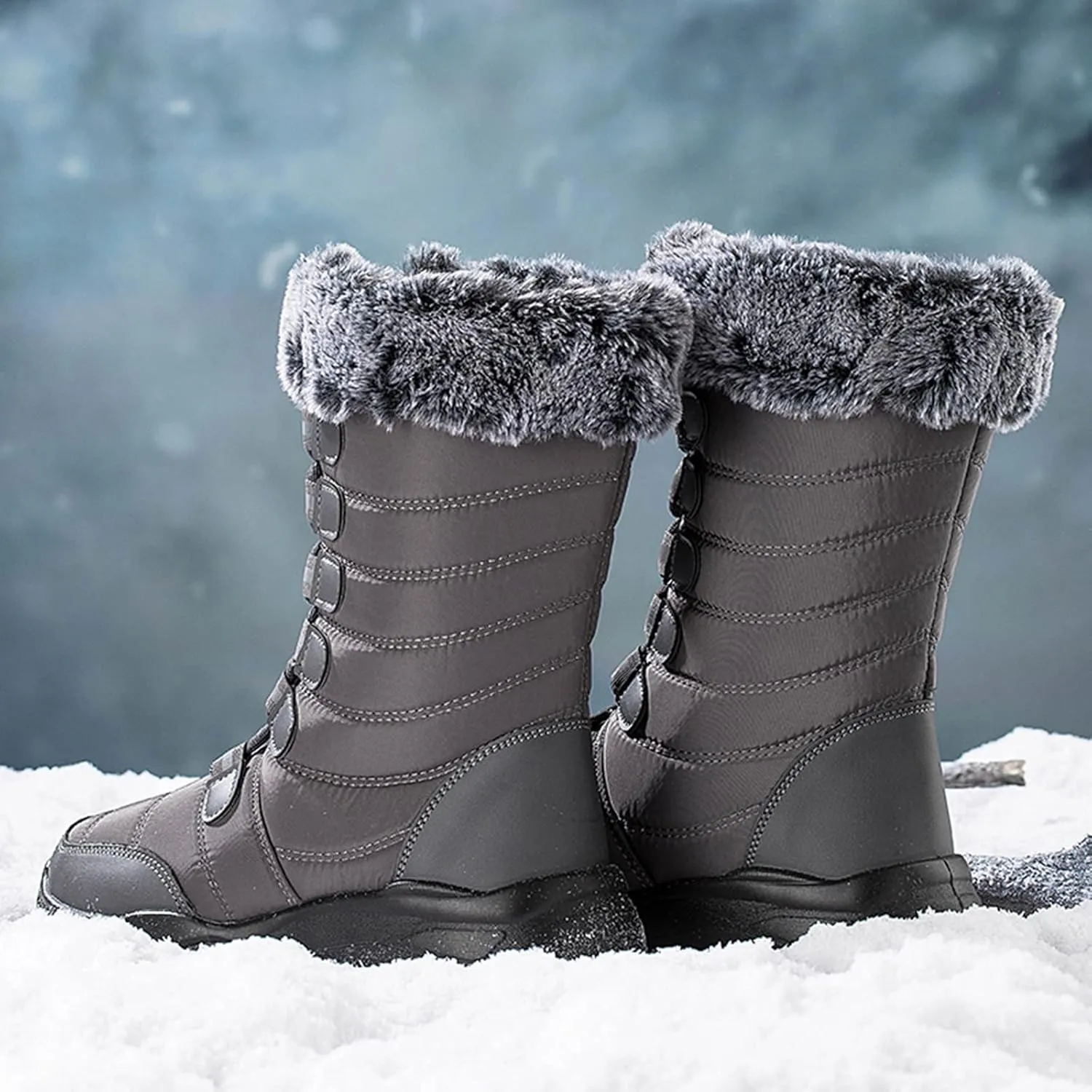 Snow Boots for Women Waterproof Insulated Women's Winter Boots Waterproof Warm Women Waterproof Winter Boots Womens Snow Shoes Dressy Botas Para Nieve Mujer 6.5