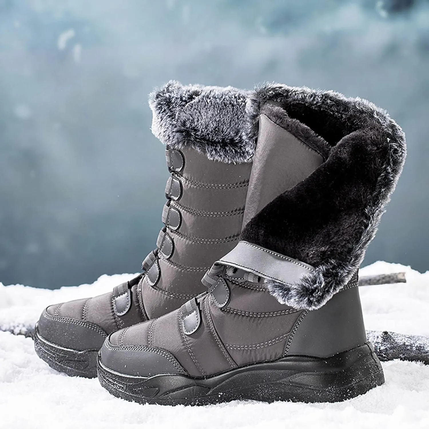 Snow Boots for Women Waterproof Insulated Women's Winter Boots Waterproof Warm Women Waterproof Winter Boots Womens Snow Shoes Dressy Botas Para Nieve Mujer 6.5