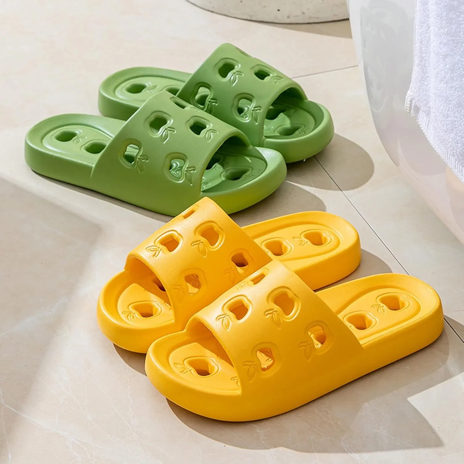Summer Home Household Indoor Slip Thick Soled PVC Shower Slippers Women Men's Slippers